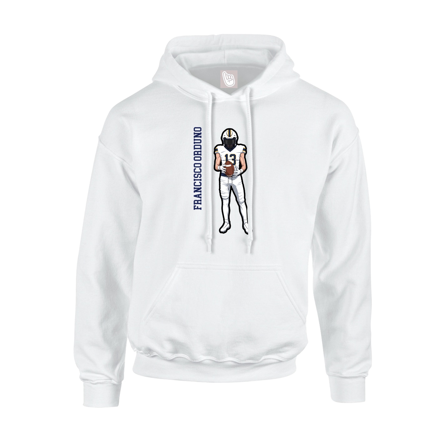 Hoodie — Name Vertical in White