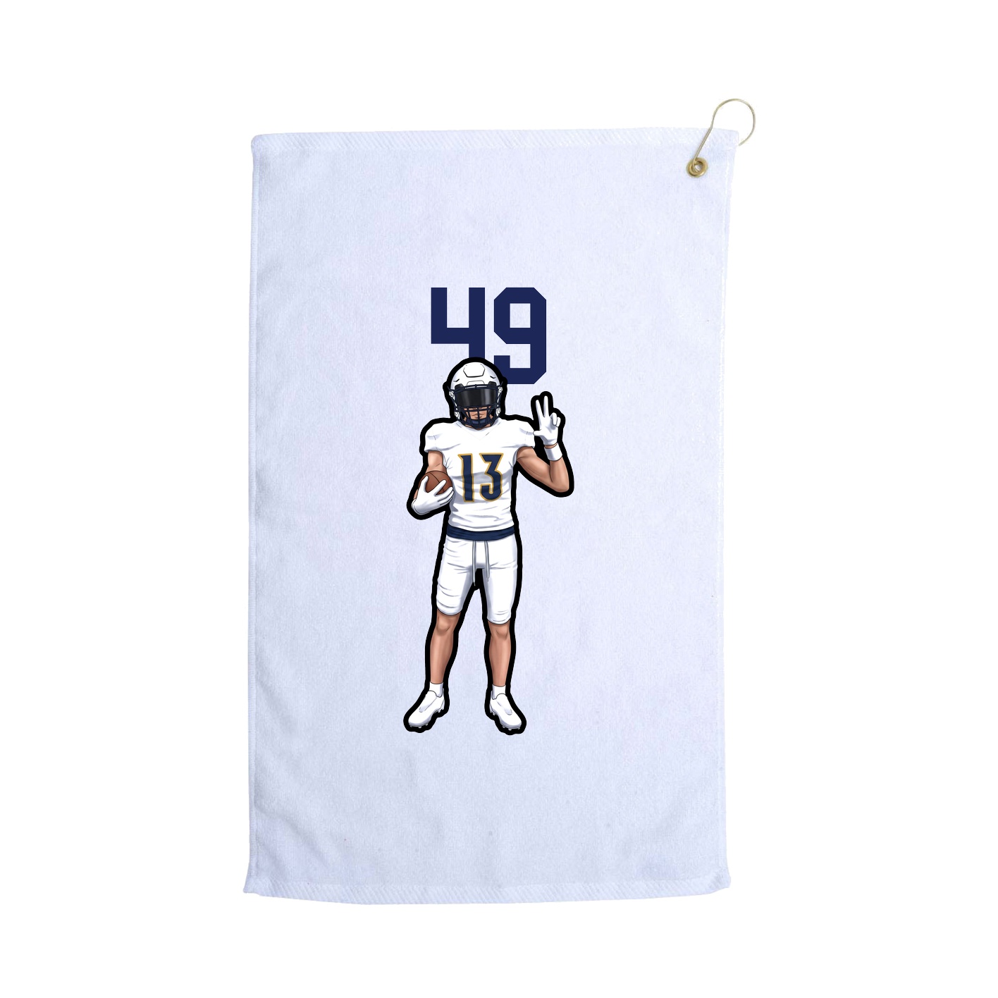 Golf Towel — Number Top in White