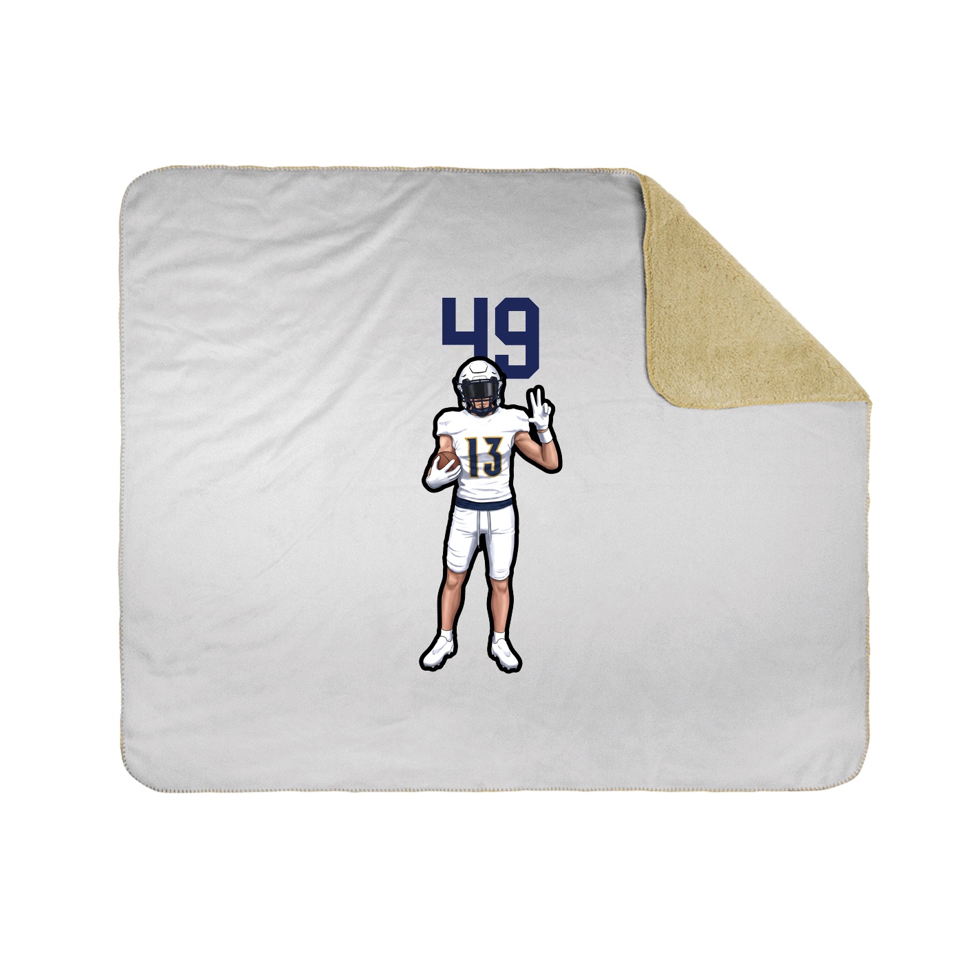 Throw Blanket — Number Top in White