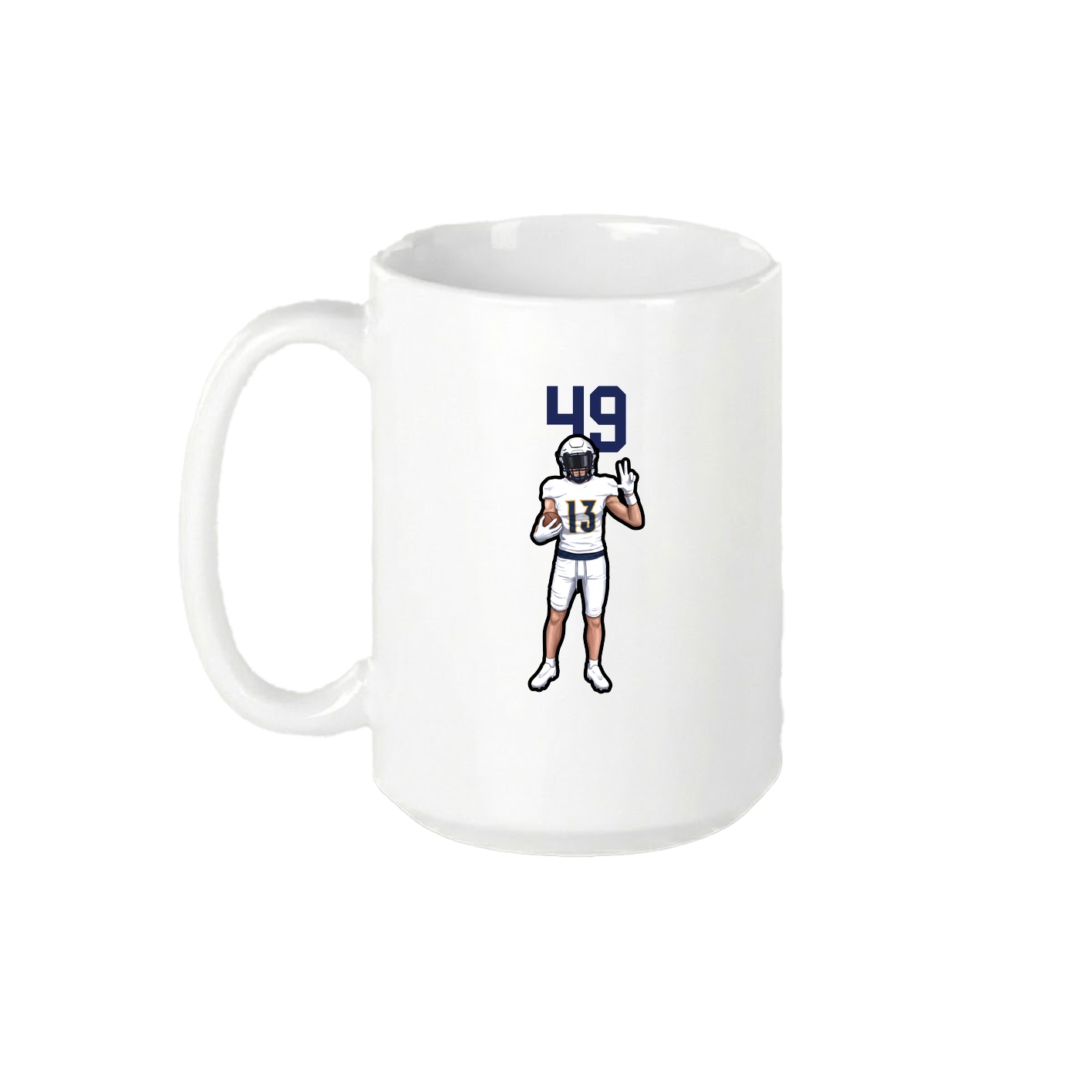 15oz Coffee Mug — Number Top in White