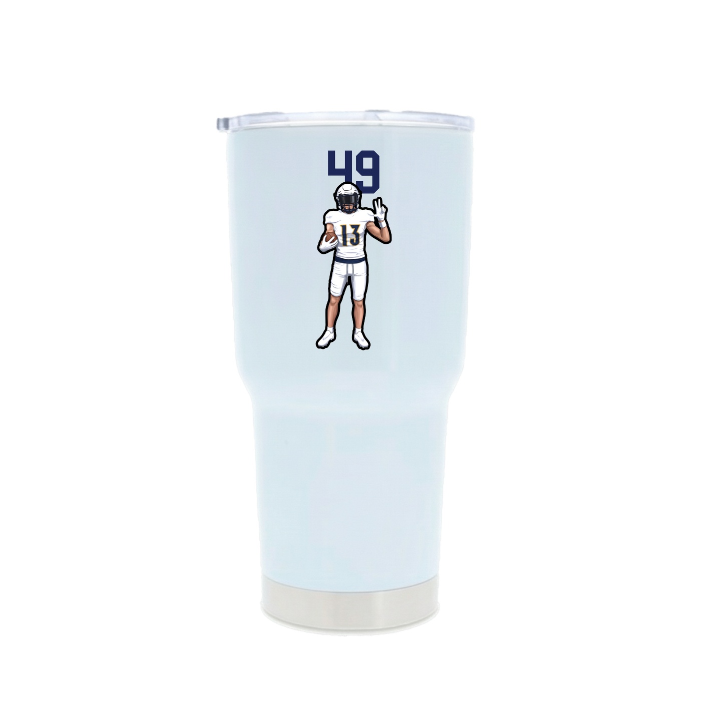 30oz Stainless Steel Tumbler — Number Top in White