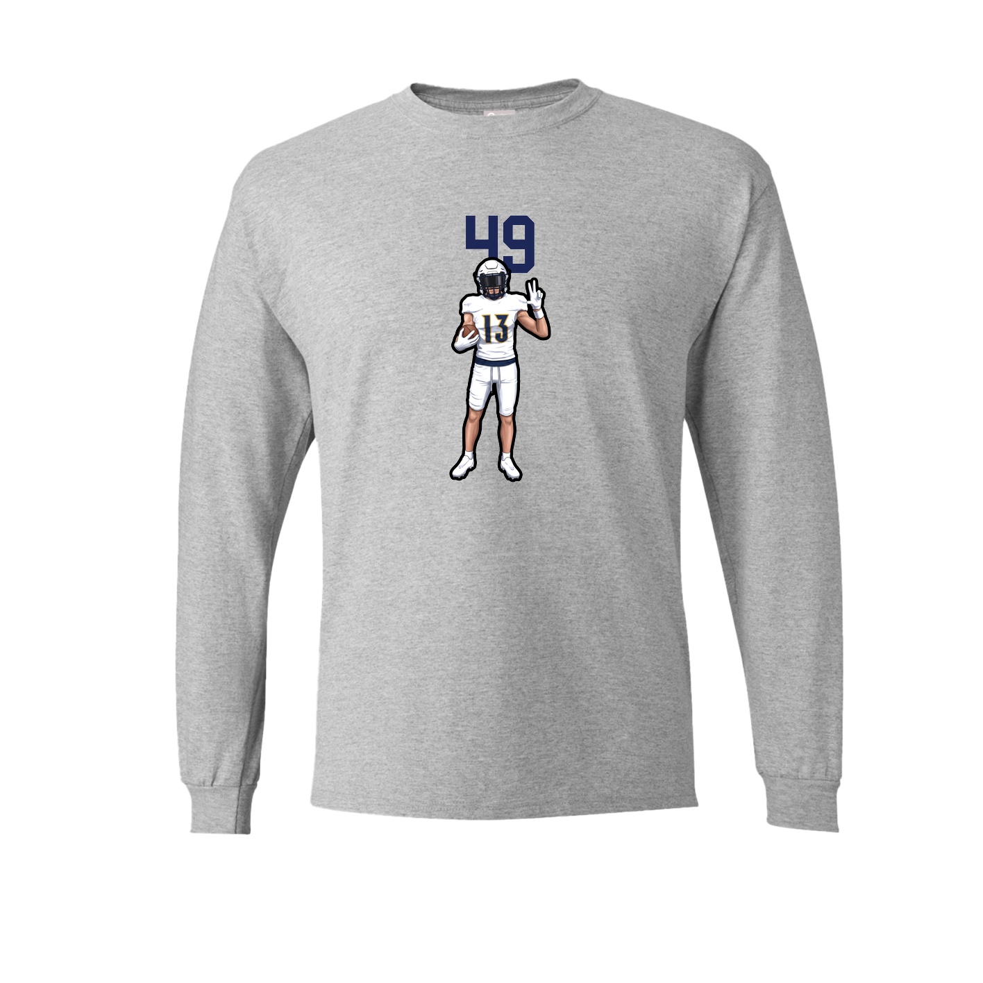 Long Sleeve Tee — Number Top in Grey