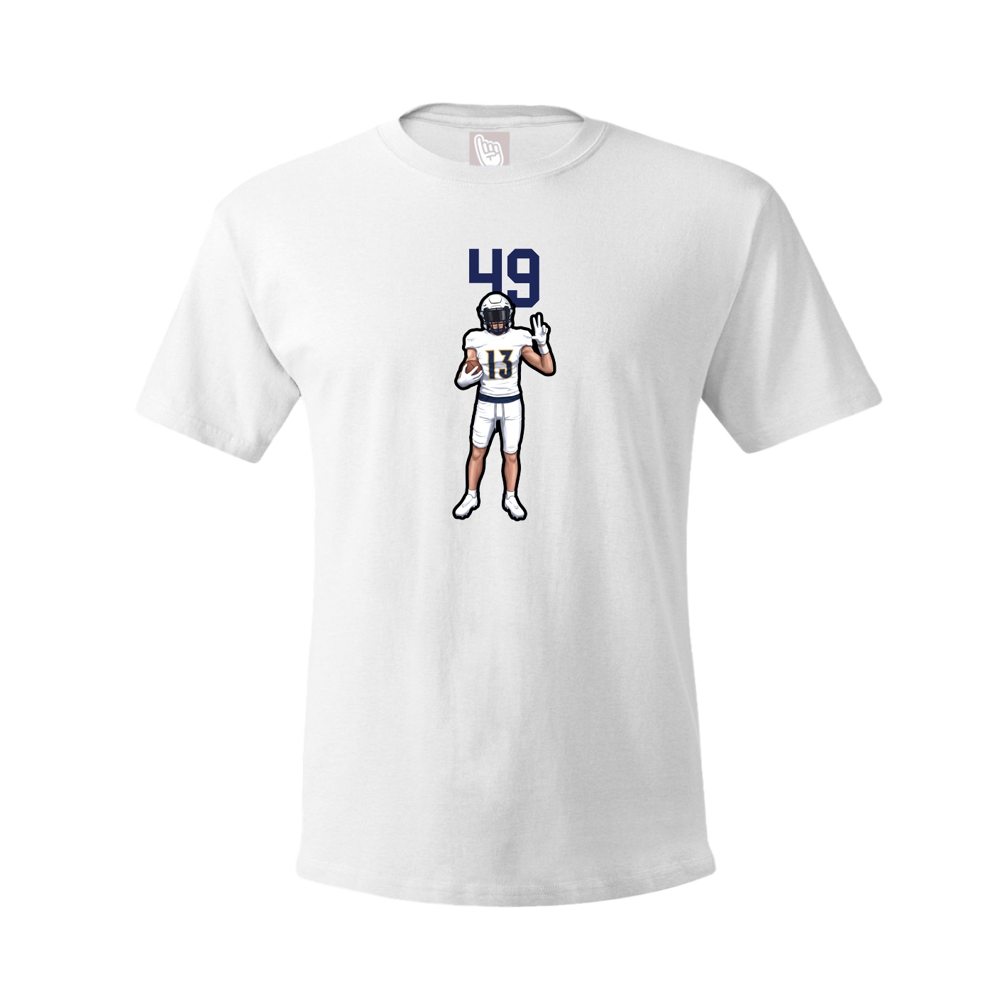 Youth Tee — Number Top in White