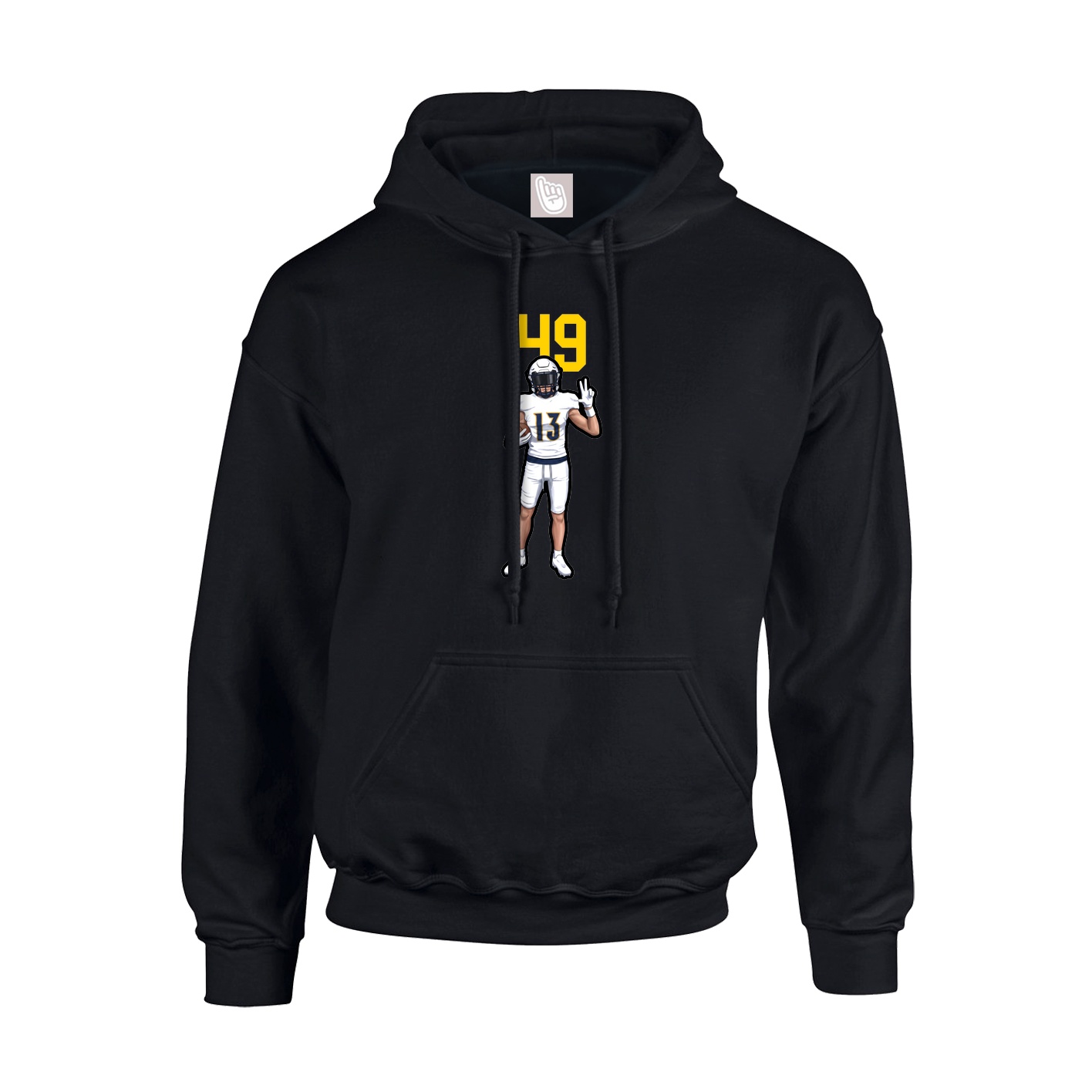 Youth Hoodie — Number Top in Black