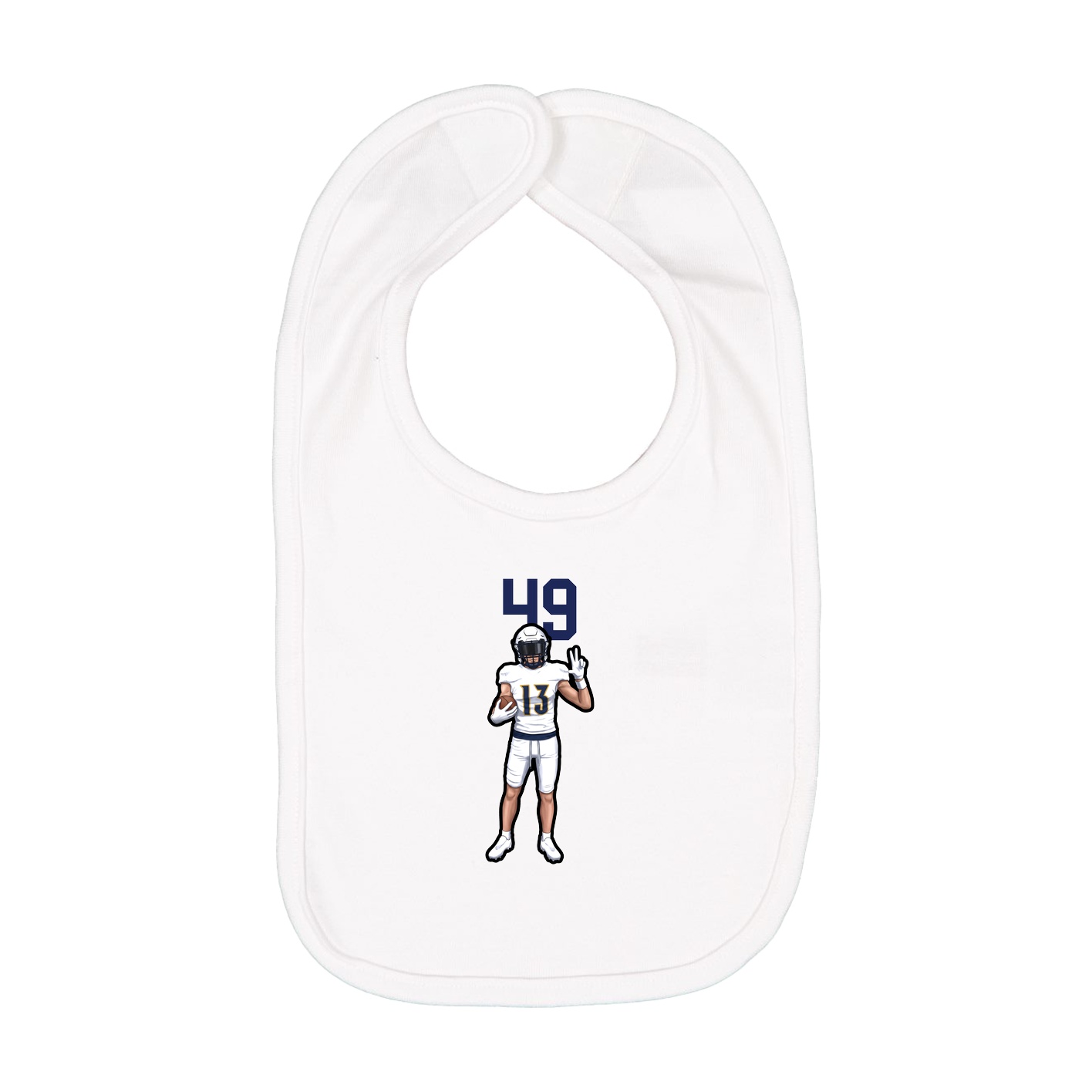 Infant Bib — Number Top in White