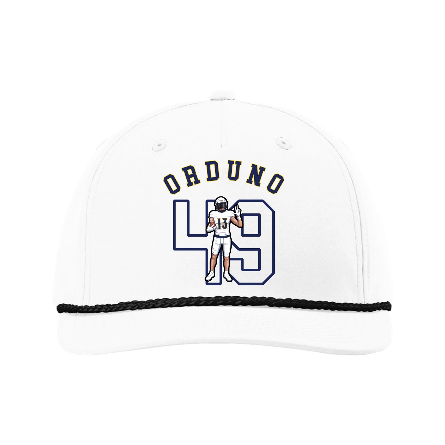 Five-Panel Classic Rope Cap — Shirsey Arch in White