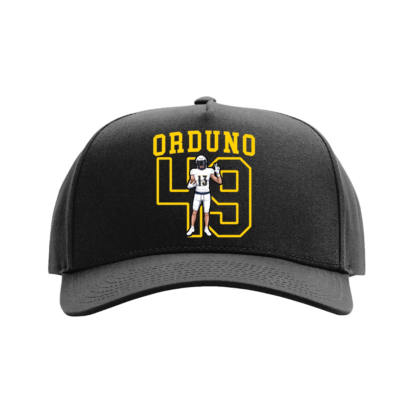 Full Fabric Five-Panel Champ Cap — Shirsey in Black