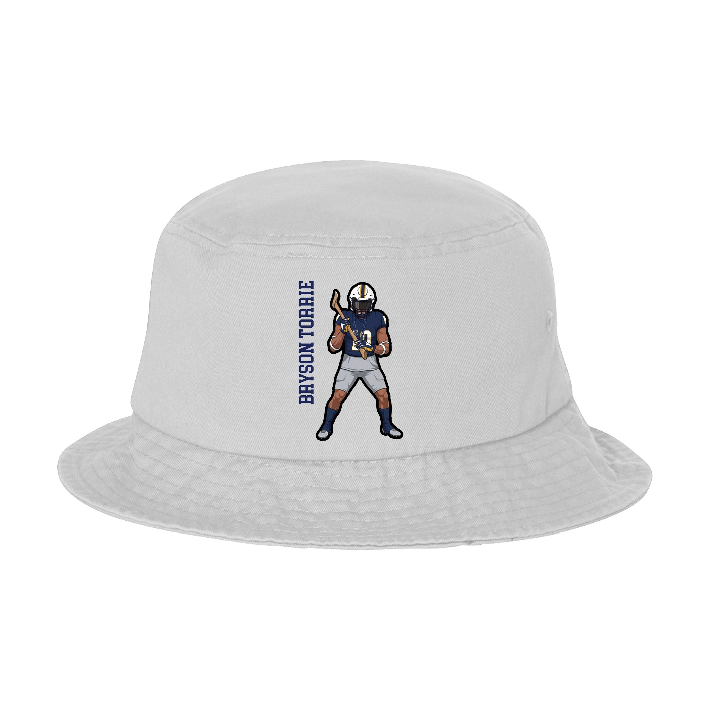 Bucket Cap — Name Vertical in White