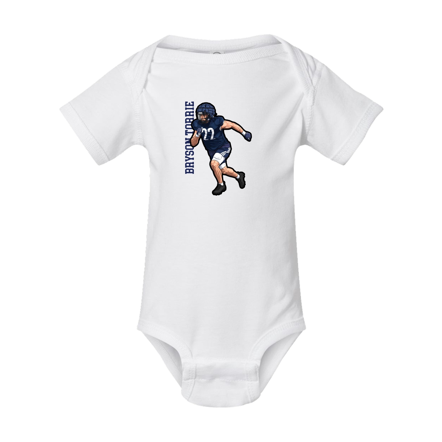 Baby Onesie — Name Vertical in White