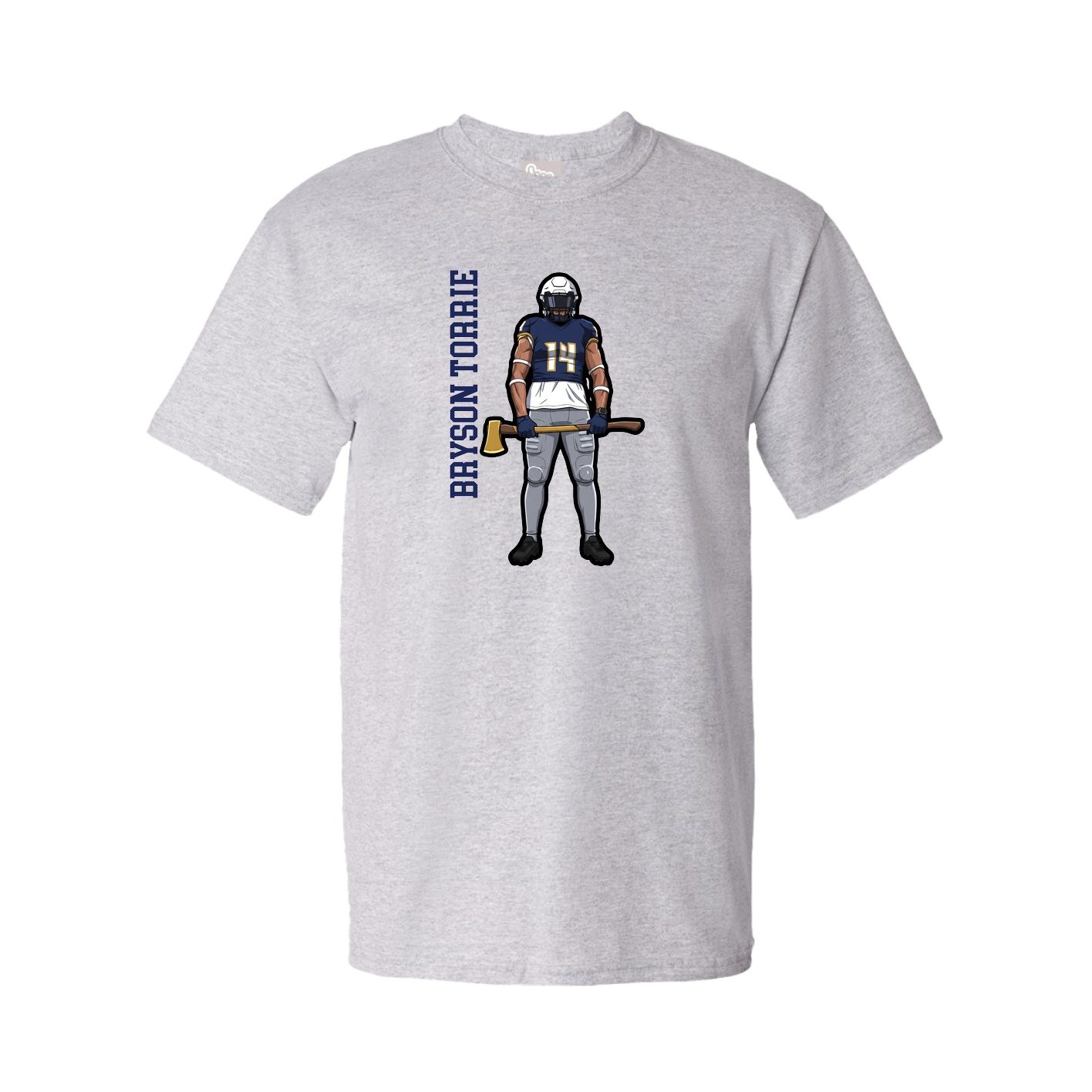Tee — Name Vertical in Grey