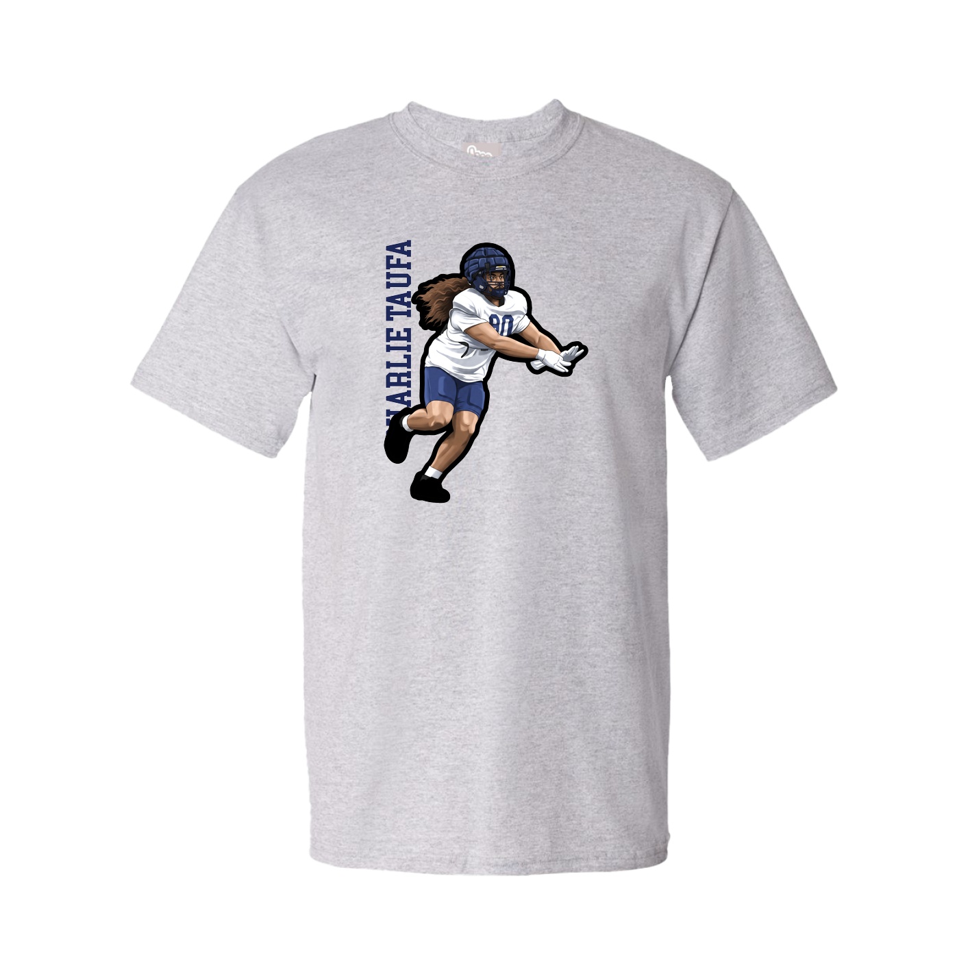 Tee — Name Vertical in Grey
