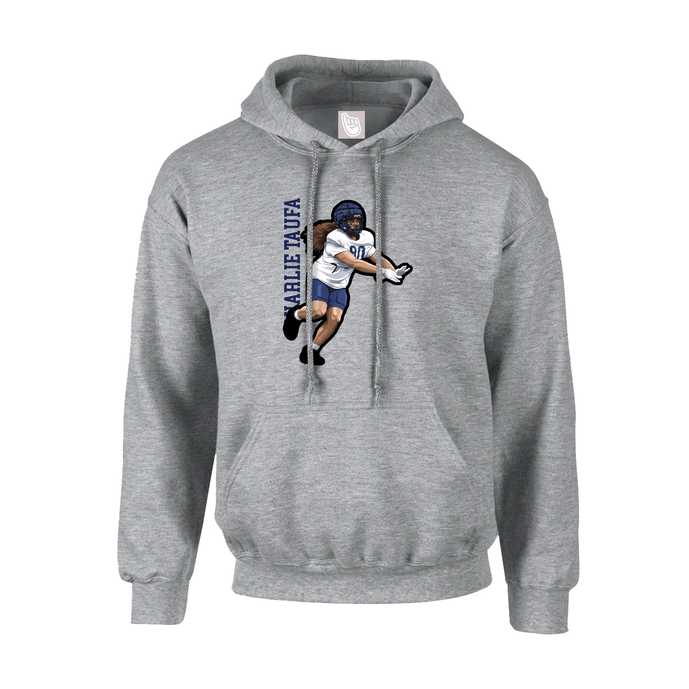 Youth Hoodie — Name Vertical in Grey