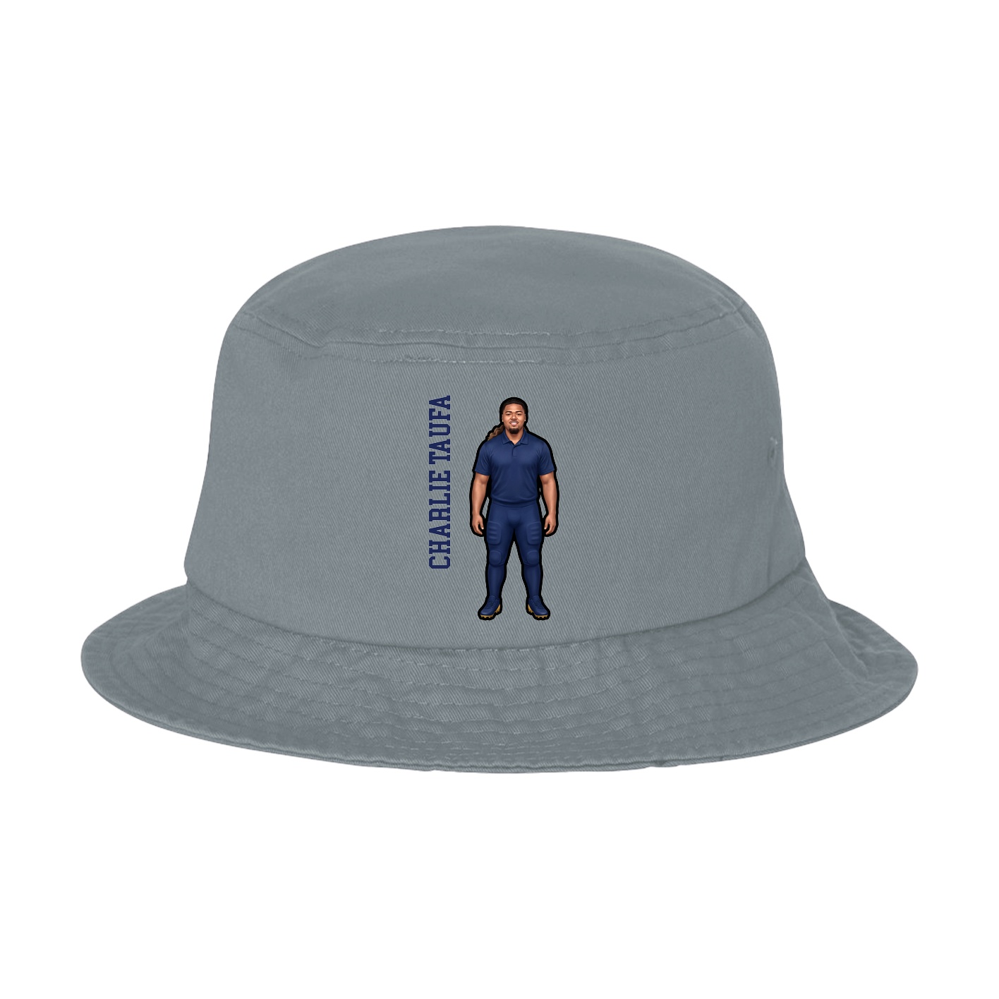 Bucket Cap — Name Vertical in Grey