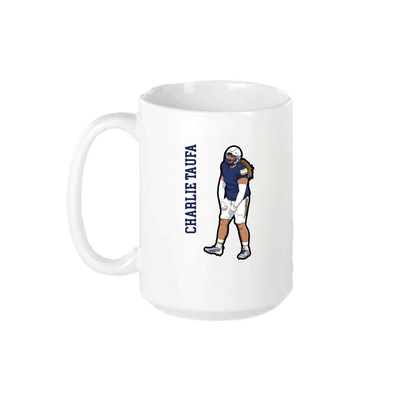 15oz Coffee Mug — Name Vertical in White