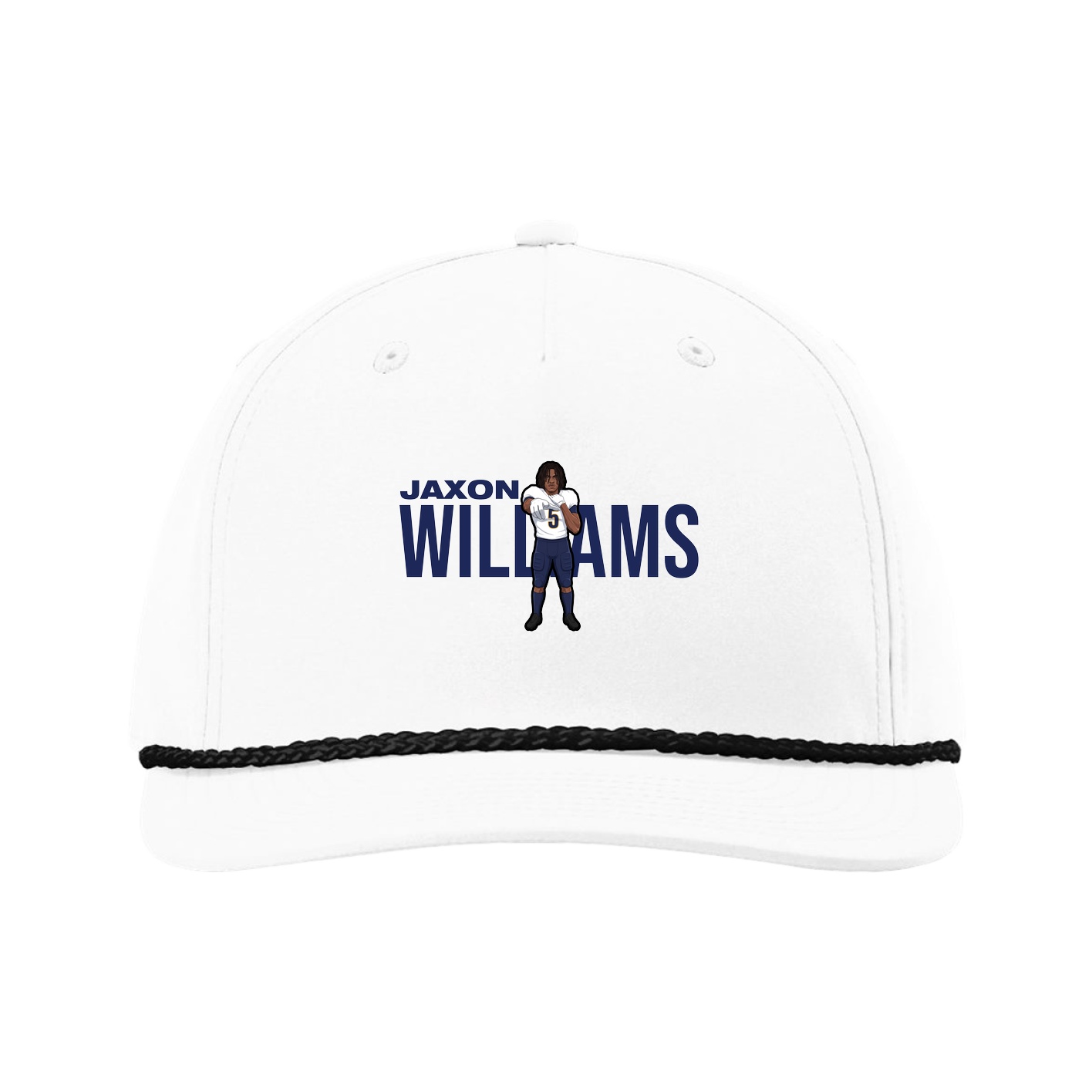 Five-Panel Classic Rope Cap — Player Name in White