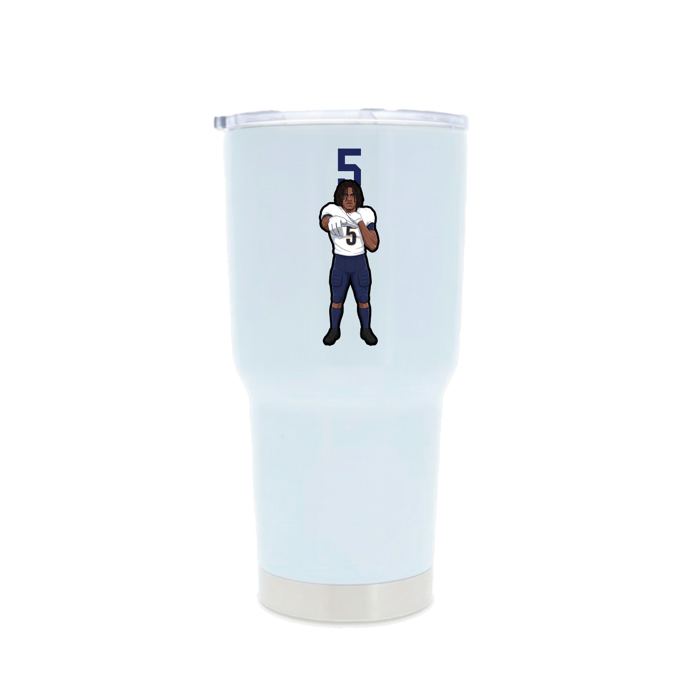 30oz Stainless Steel Tumbler — Number Top in White