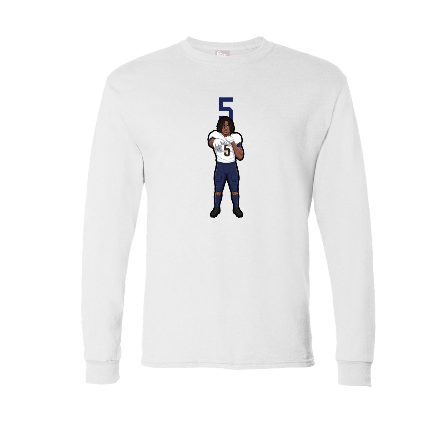 Long Sleeve Tee — Number Top in White