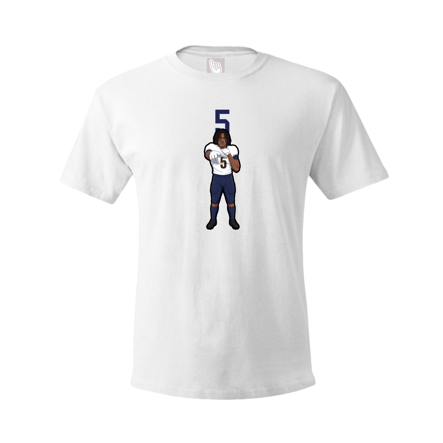 Youth Tee — Number Top in White