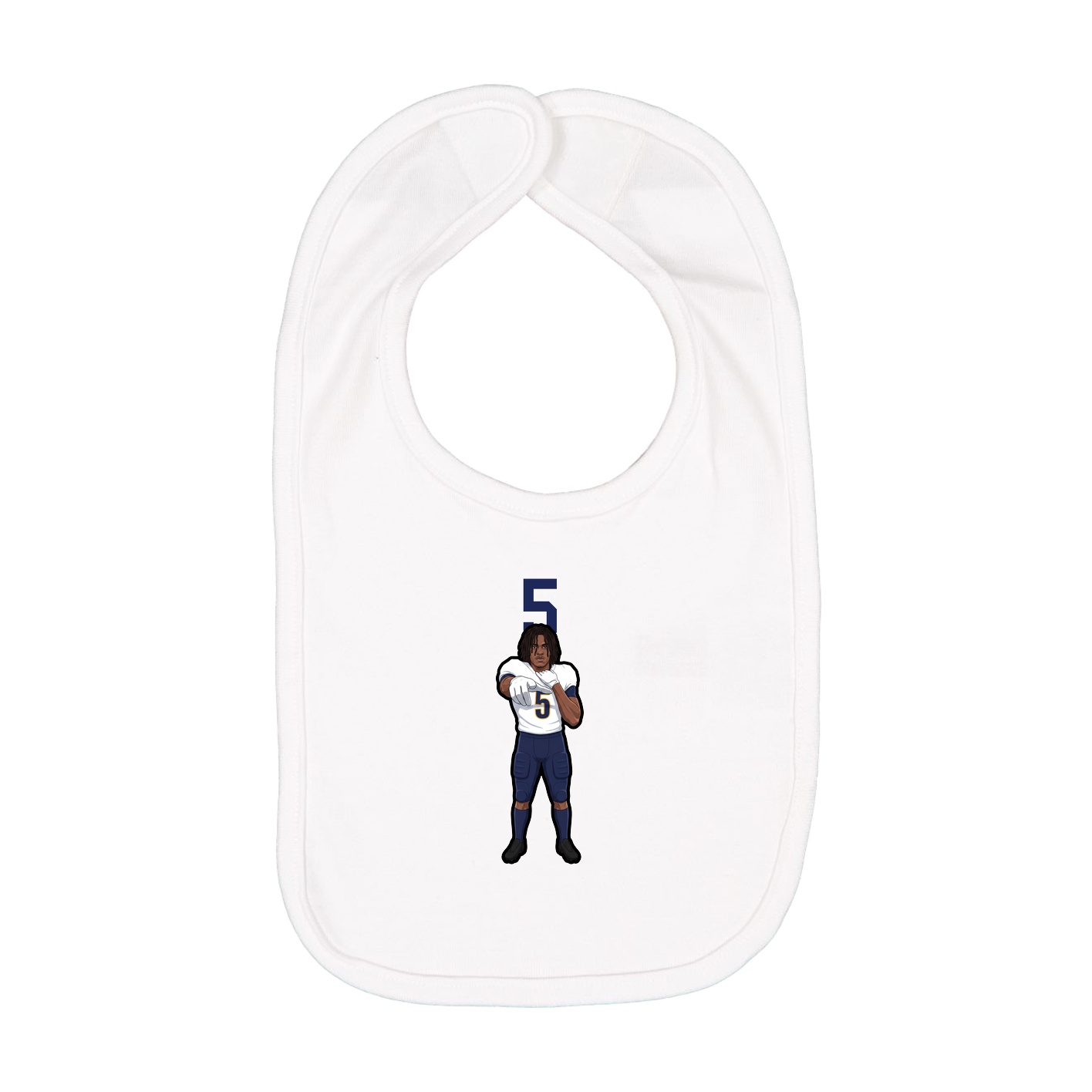 Infant Bib — Number Top in White