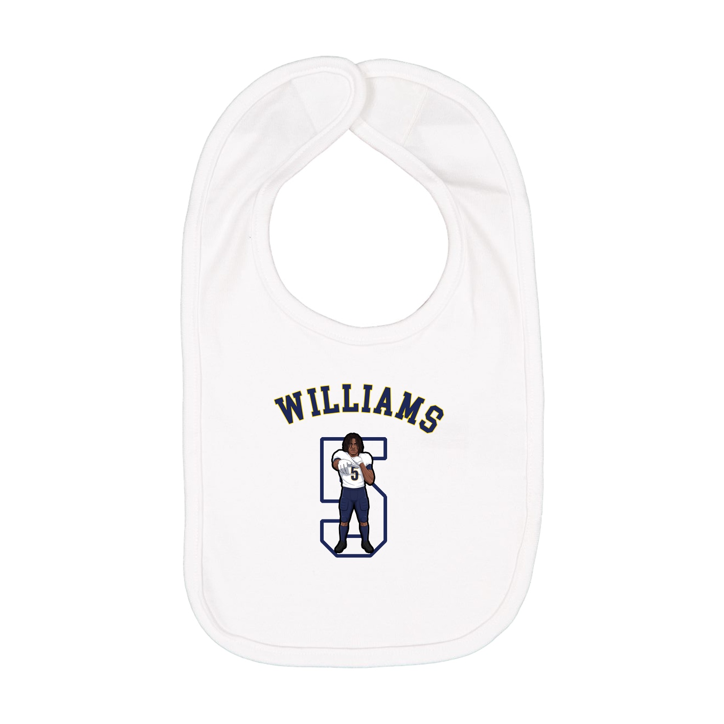 Infant Bib — Shirsey Arch in White