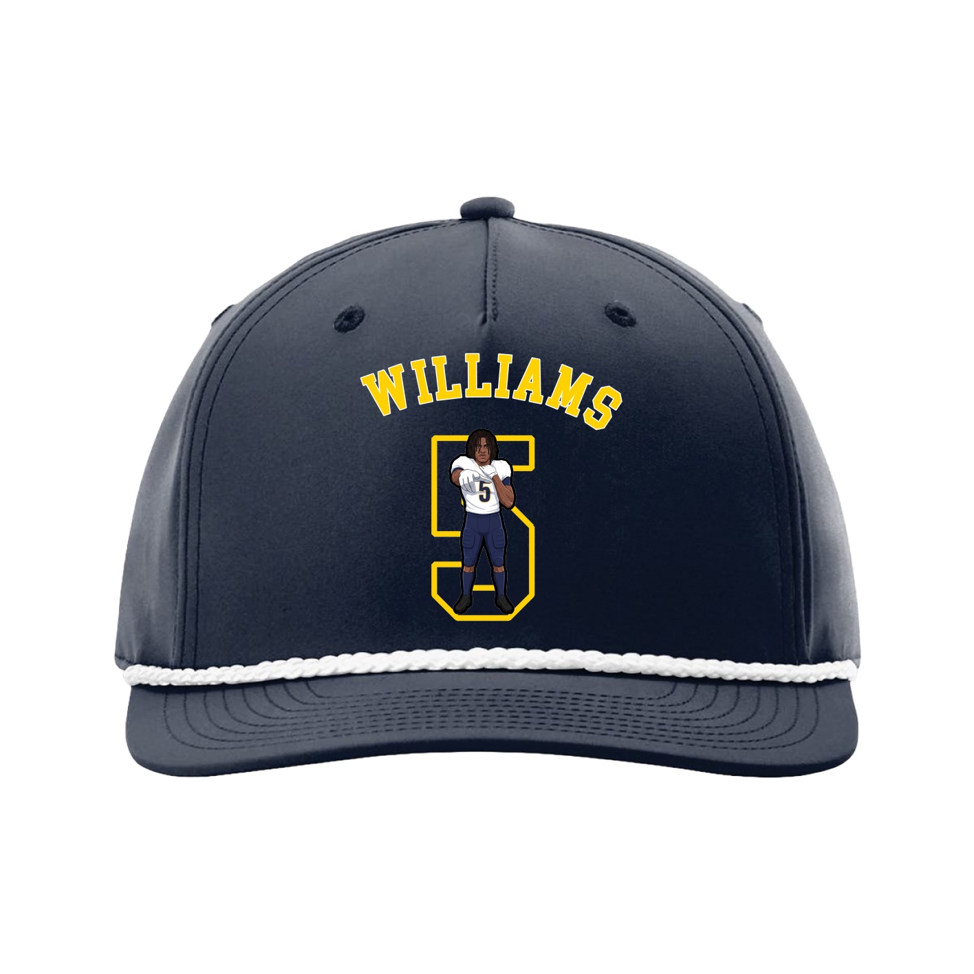Five-Panel Classic Rope Cap — Shirsey Arch in Navy