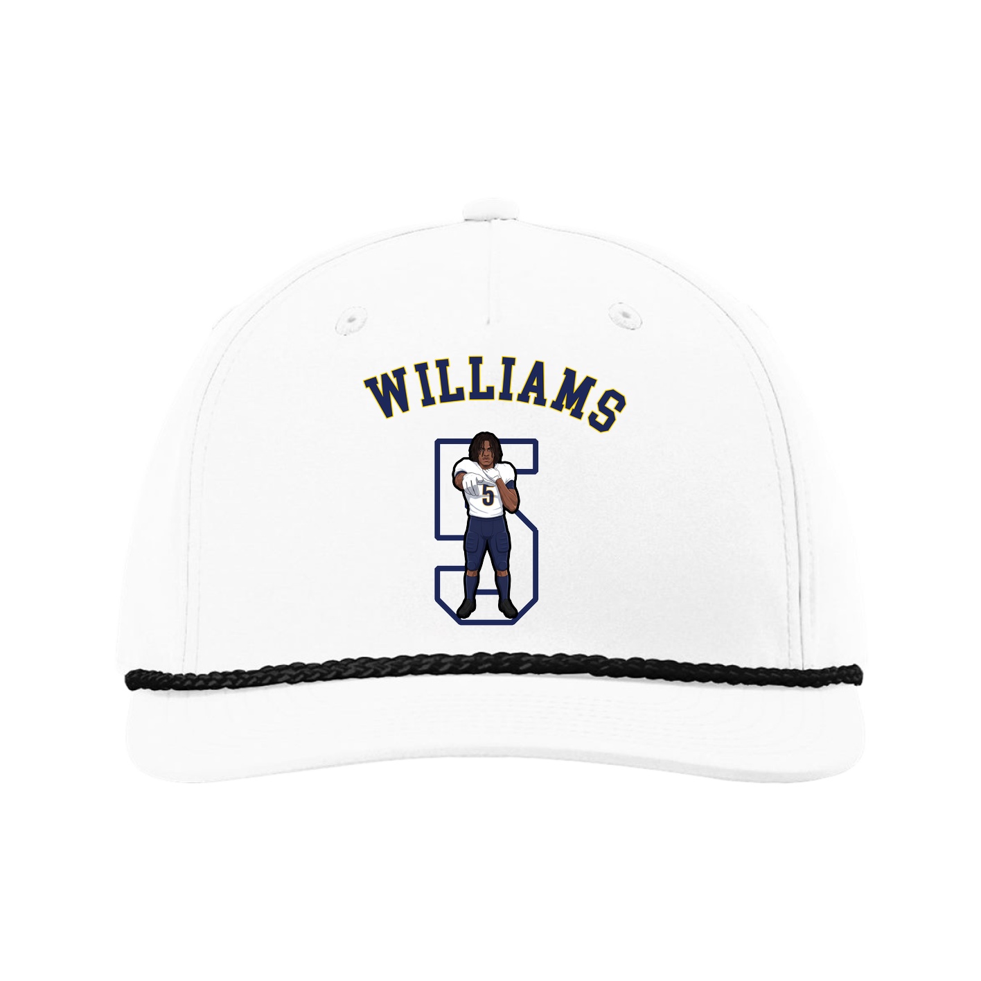 Five-Panel Classic Rope Cap — Shirsey Arch in White