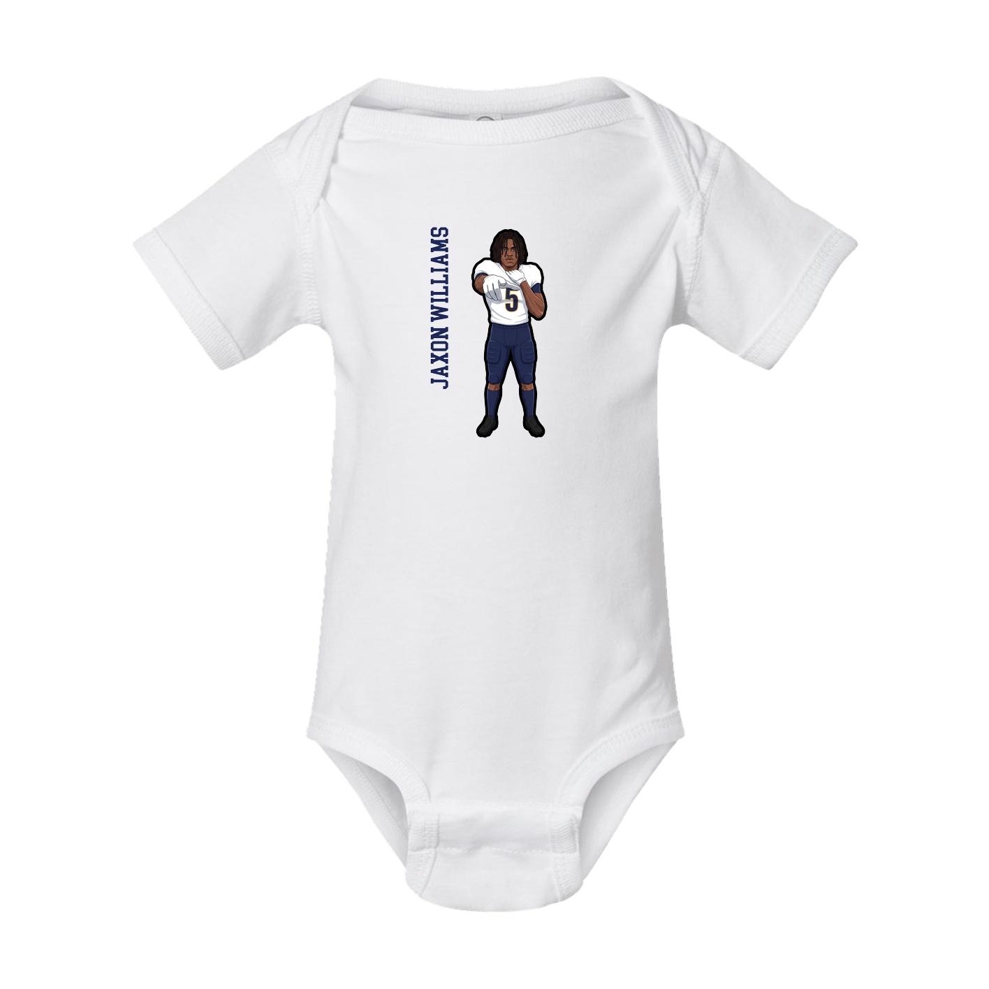 Baby Onesie — Name Vertical in White