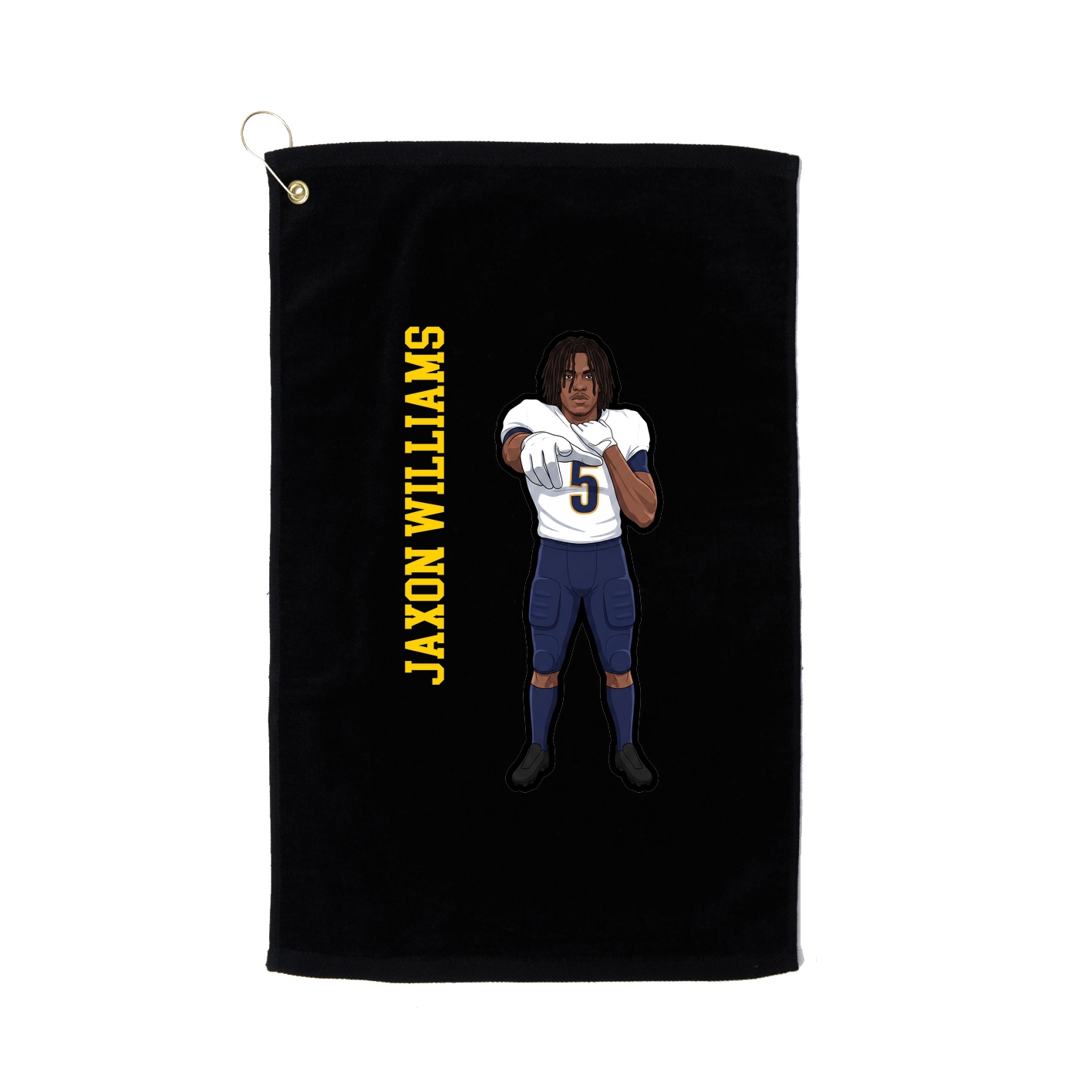 Golf Towel — Name Vertical in Black