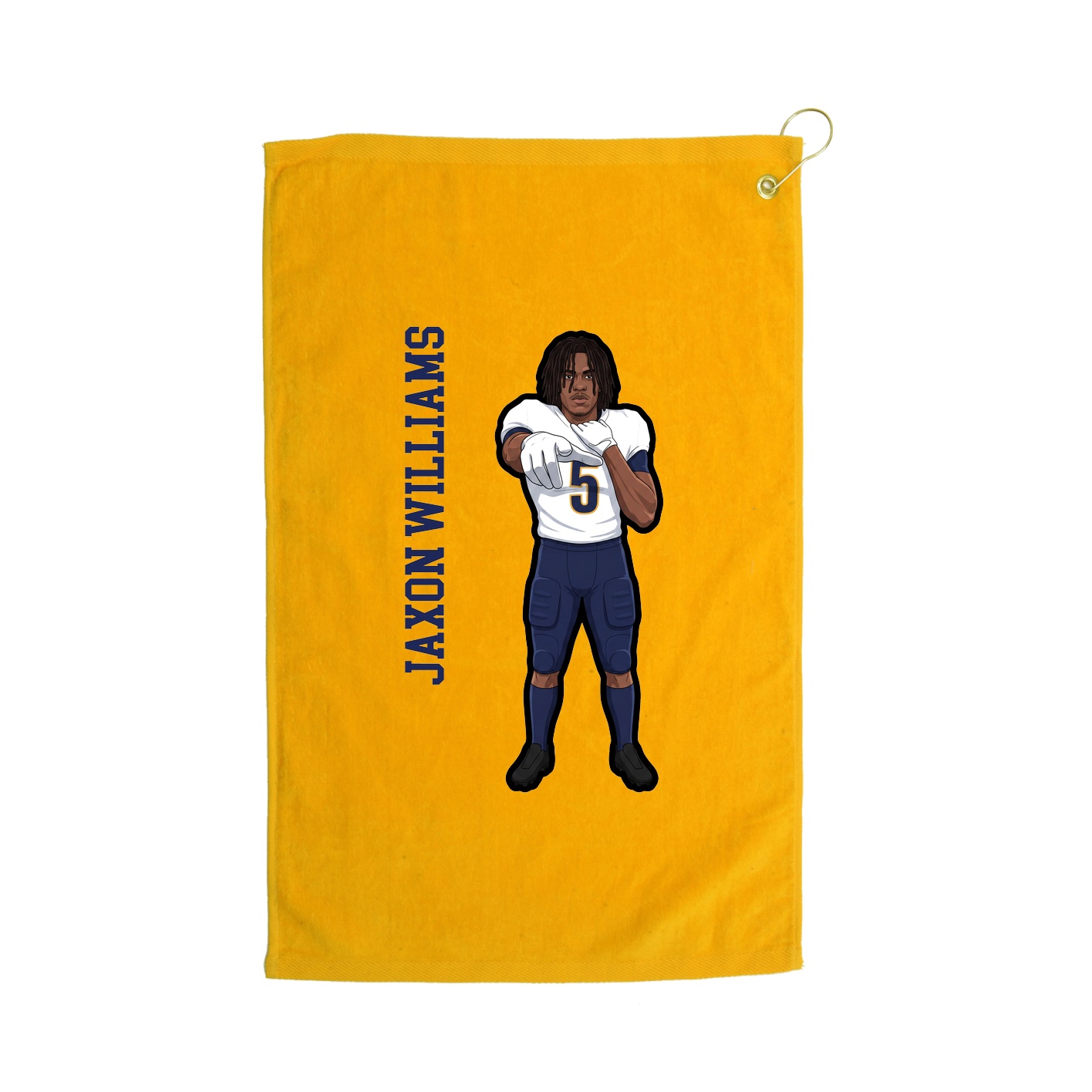 Golf Towel — Name Vertical in Gold