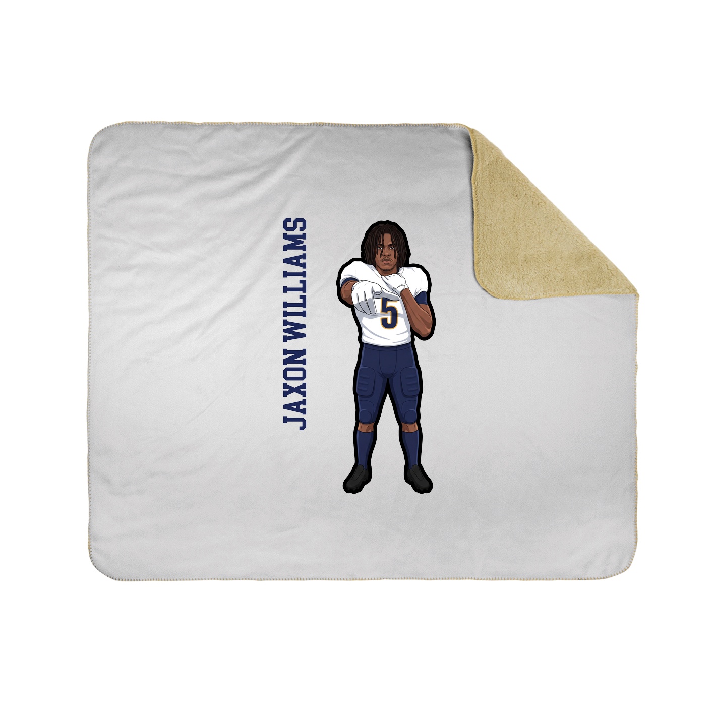 Throw Blanket — Name Vertical in White