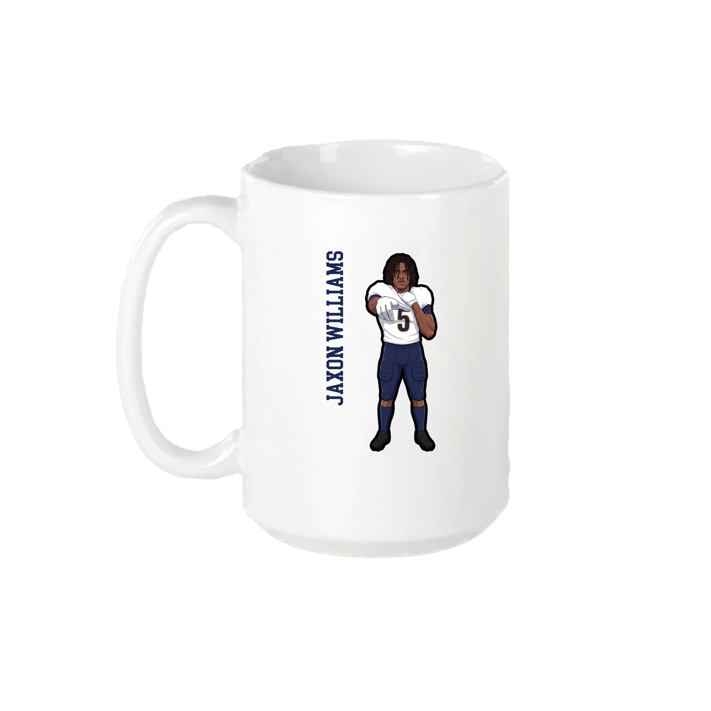 15oz Coffee Mug — Name Vertical in White