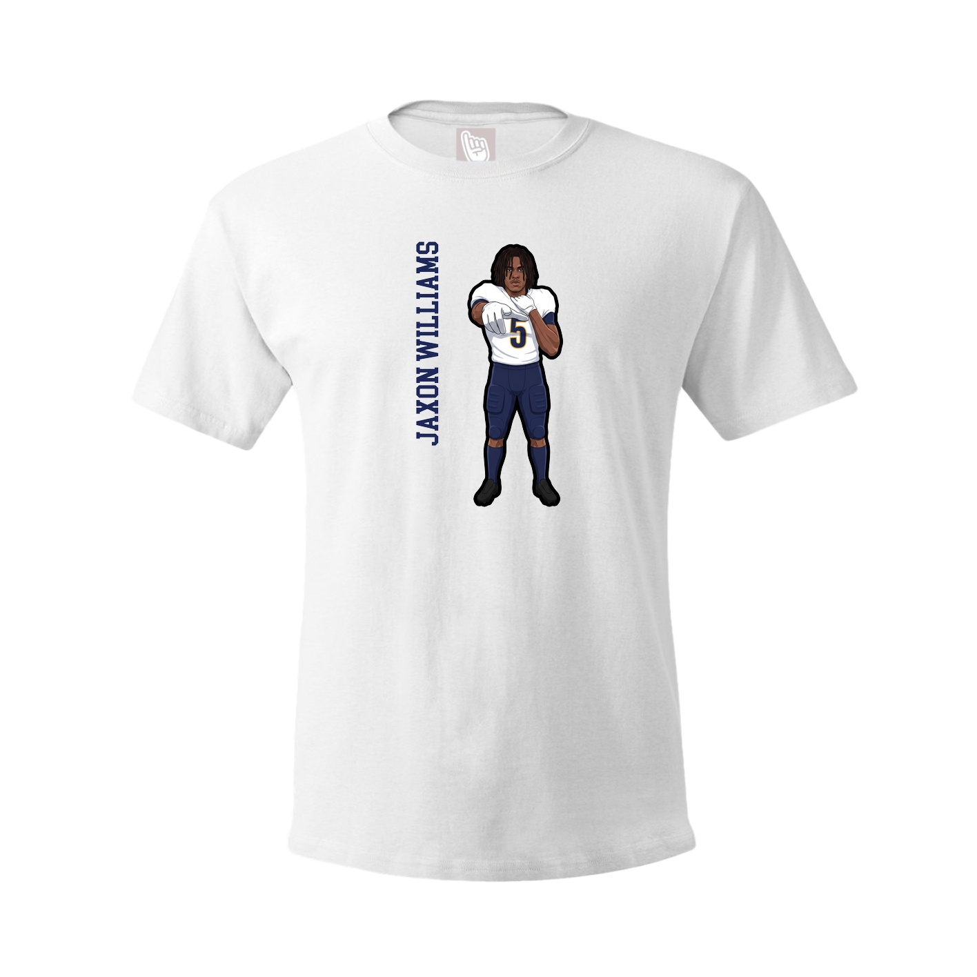 Youth Tee — Name Vertical in White
