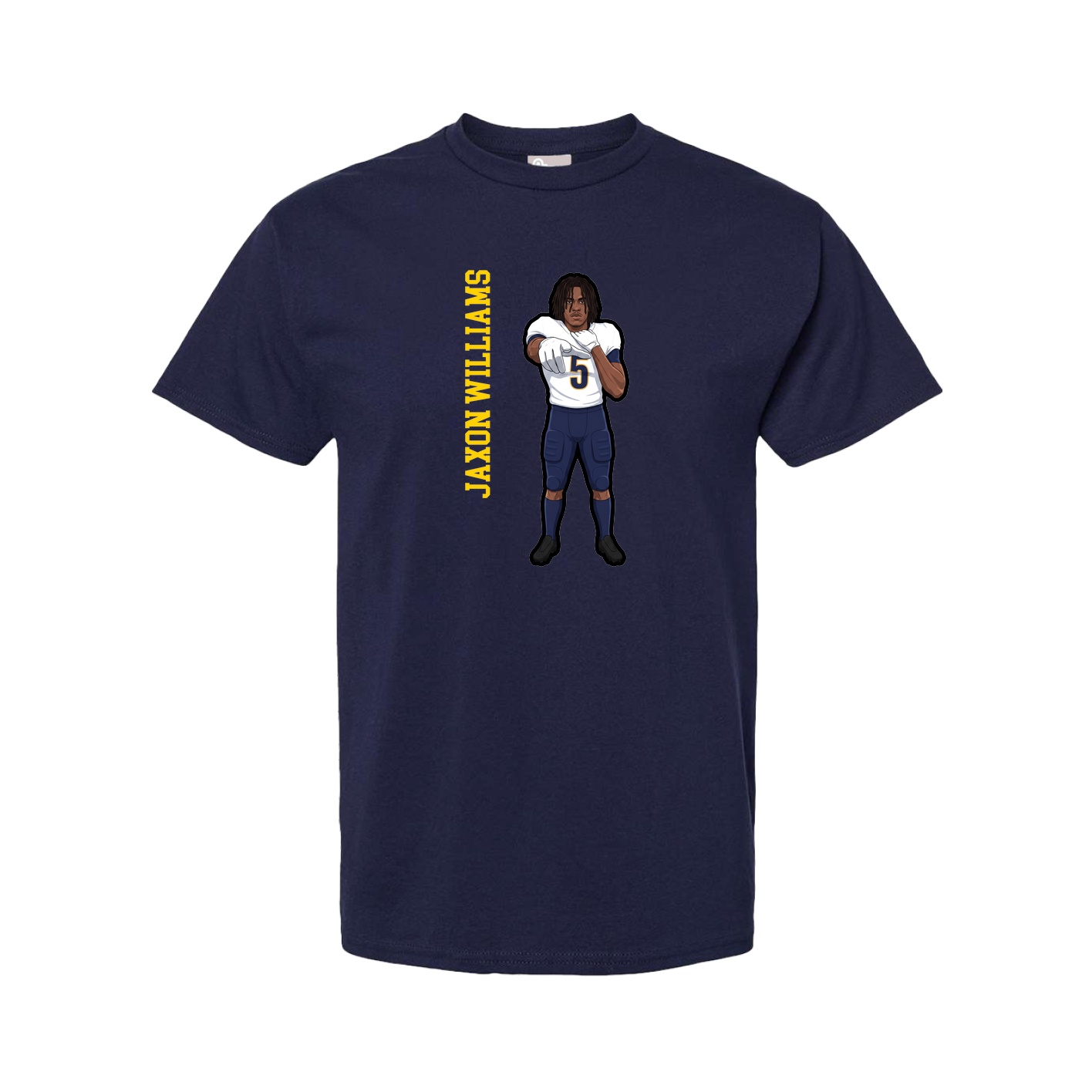 Youth Tee — Name Vertical in Navy