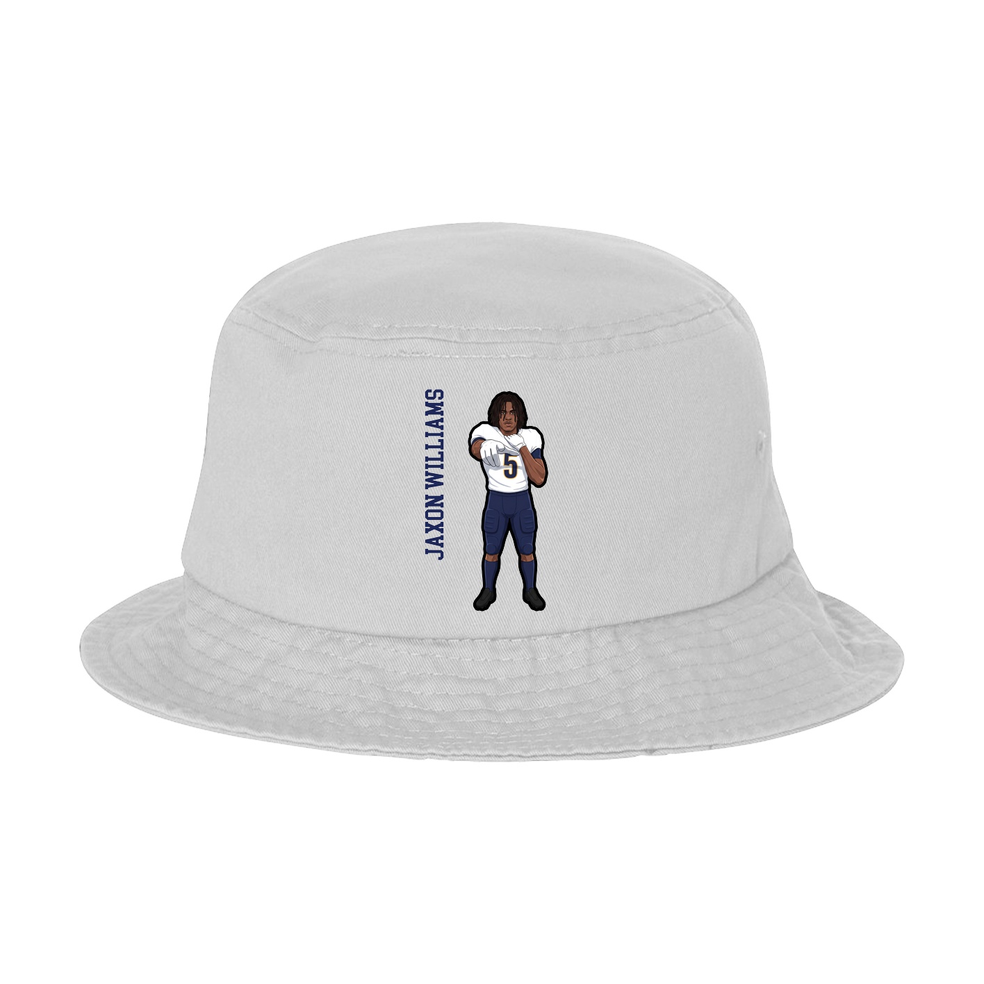 Bucket Cap — Name Vertical in White