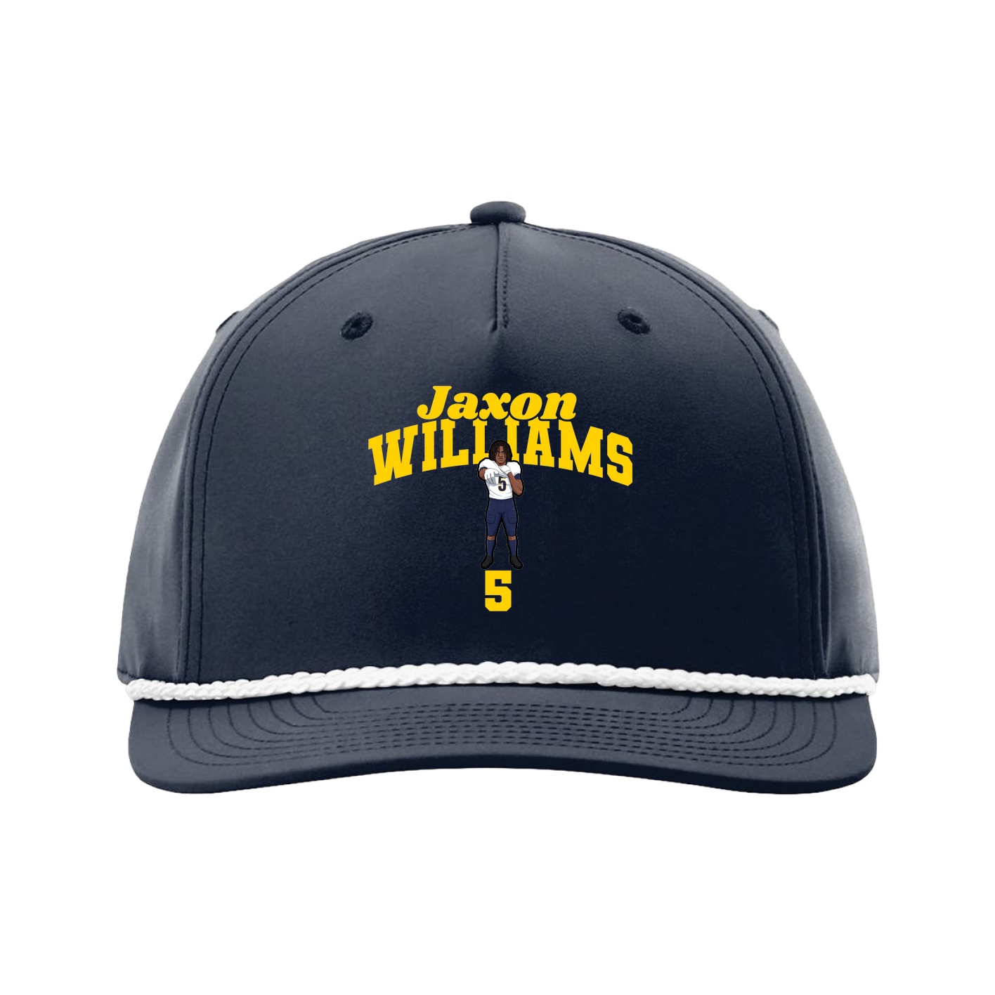 Five-Panel Classic Rope Cap — Signature Arch in Navy