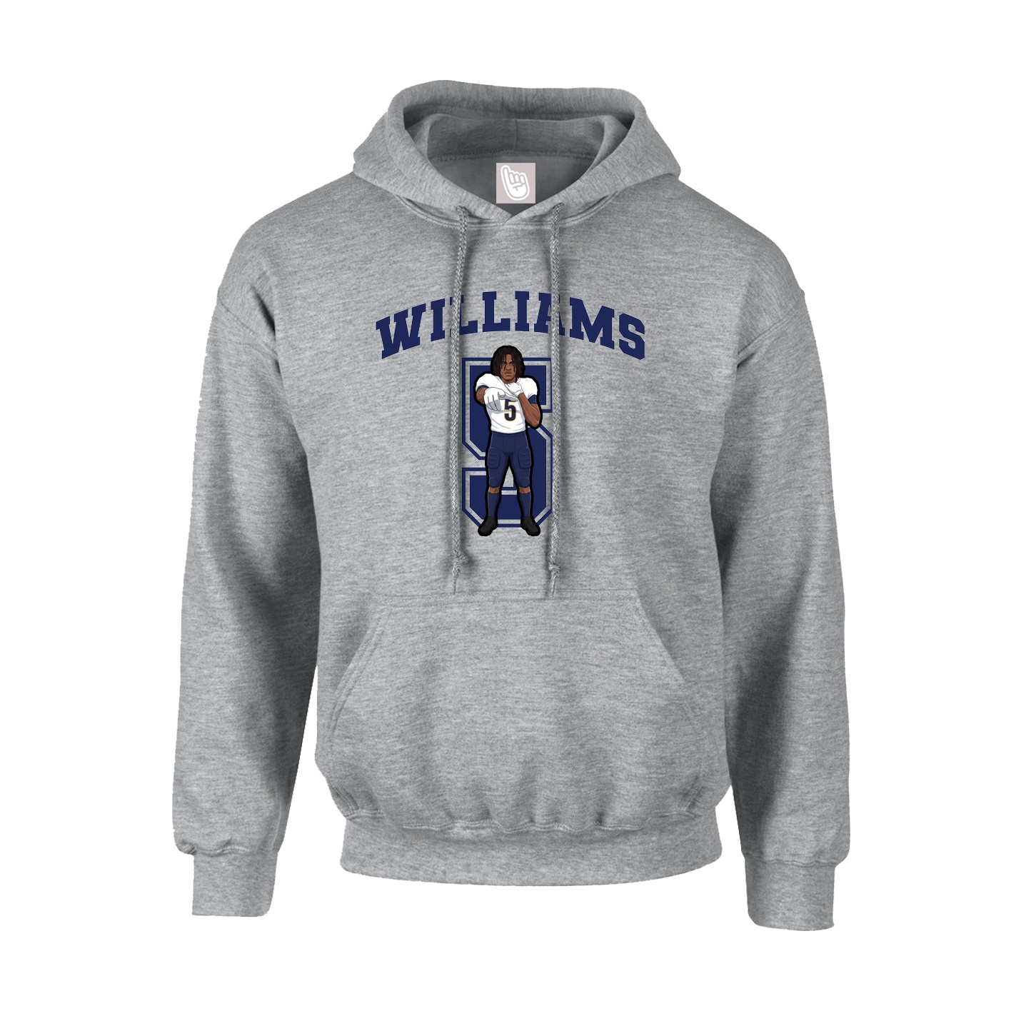 Hoodie — Number in Grey