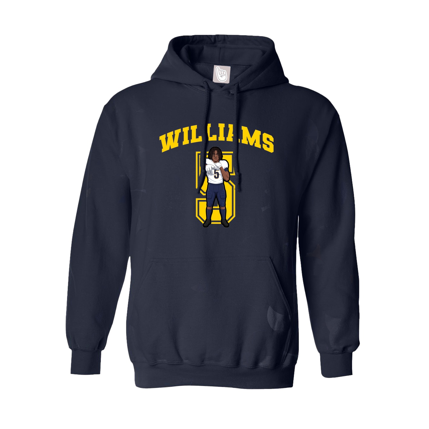 Youth Hoodie — Number in Navy