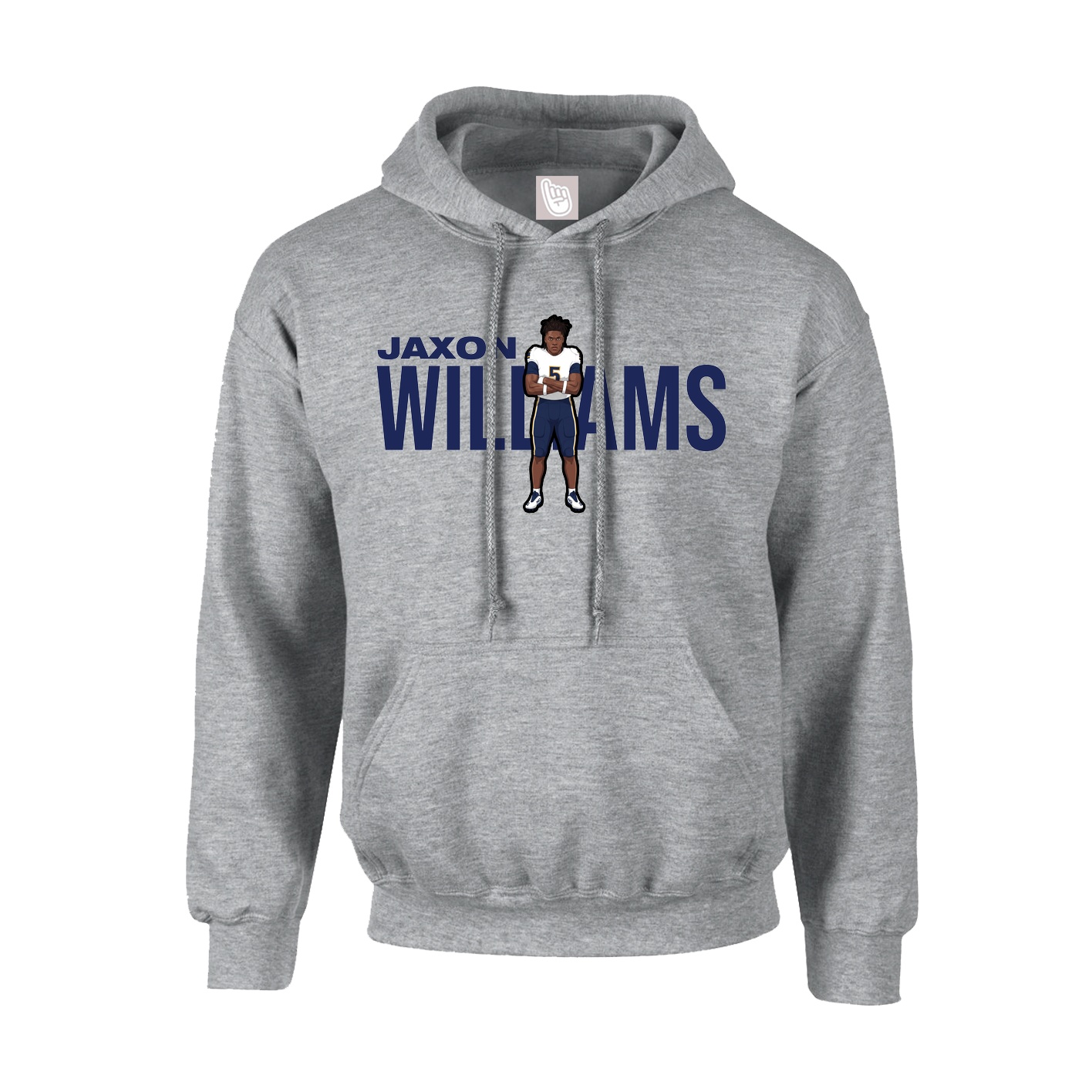 Youth Hoodie — Player Name in Grey