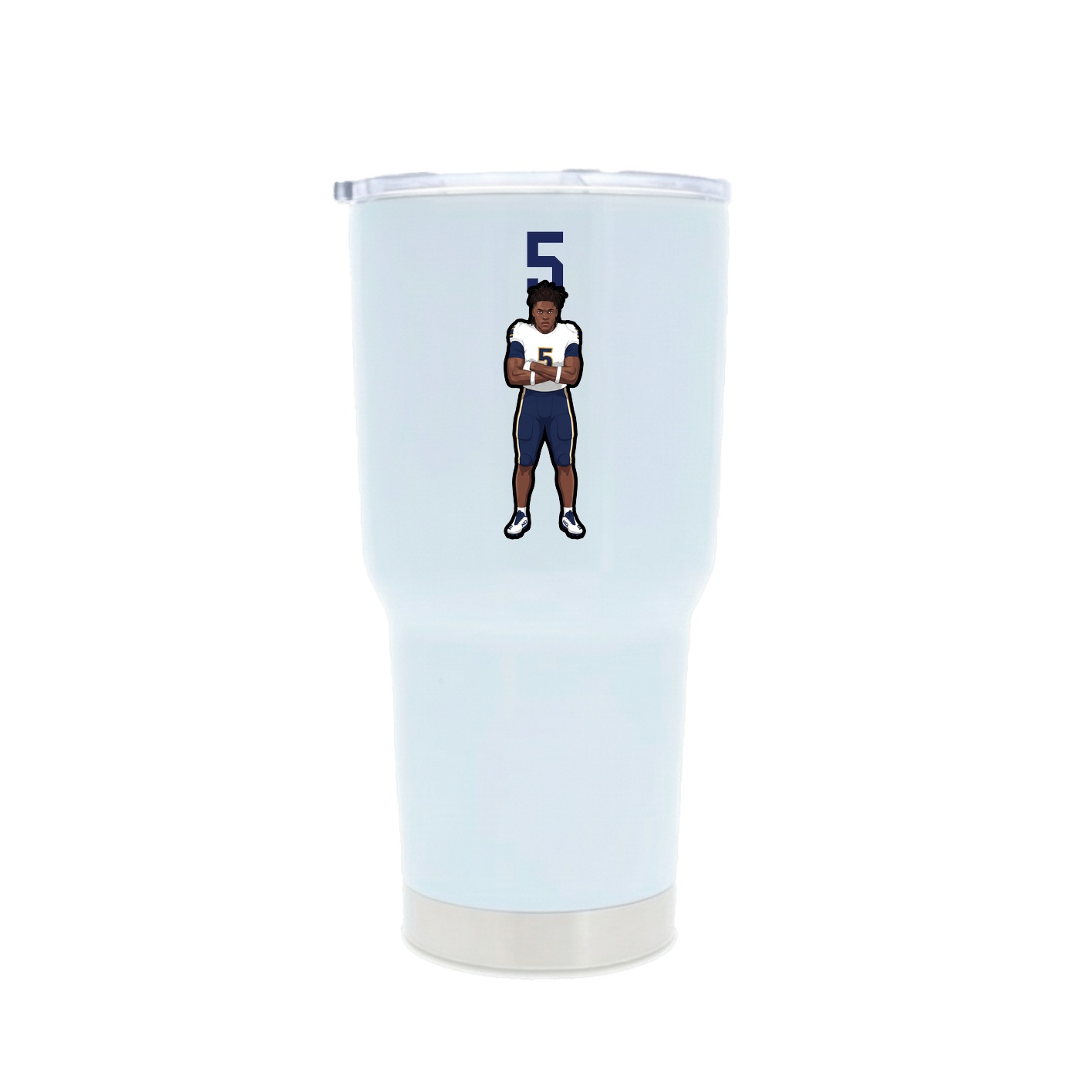 30oz Stainless Steel Tumbler — Number Top in White