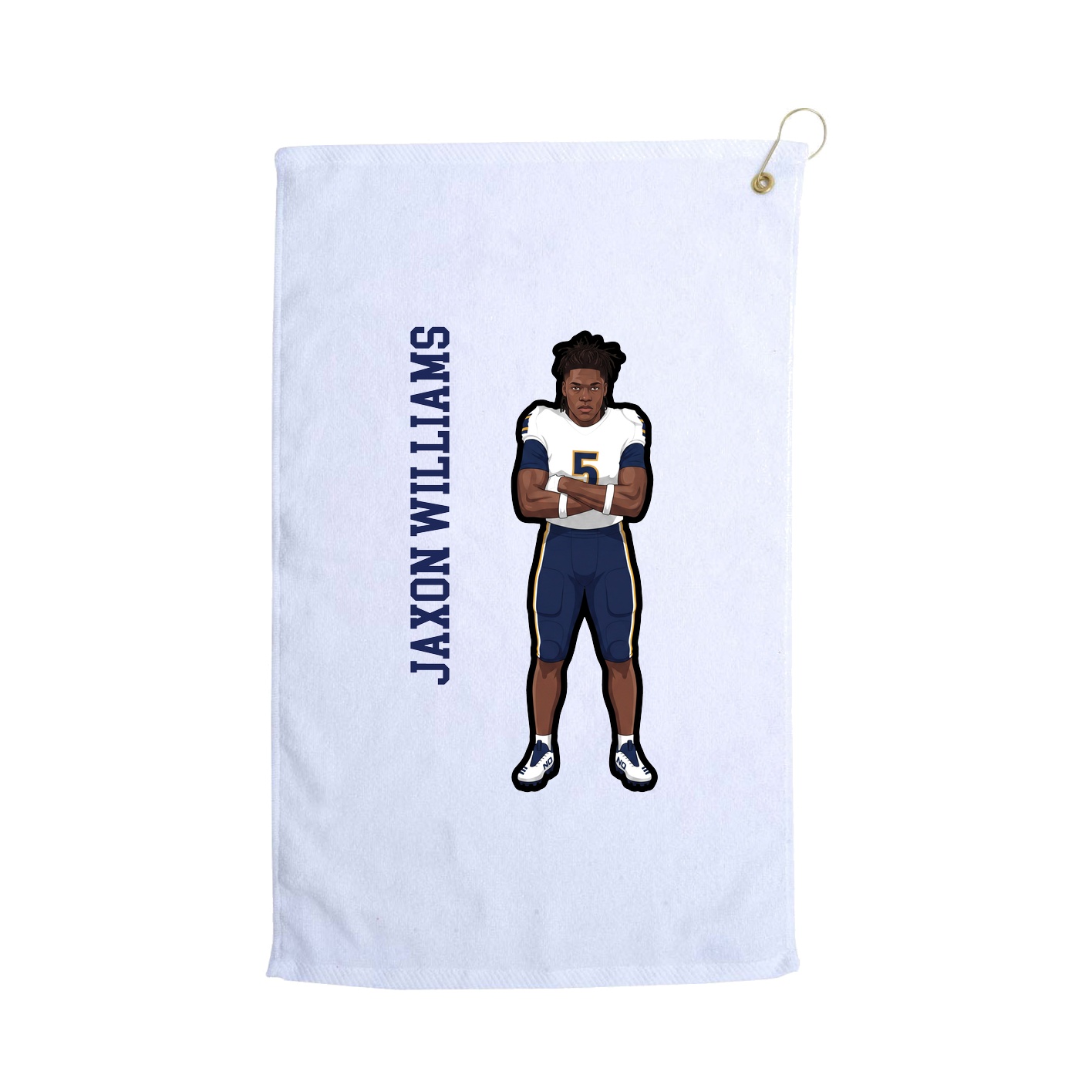 Golf Towel — Name Vertical in White