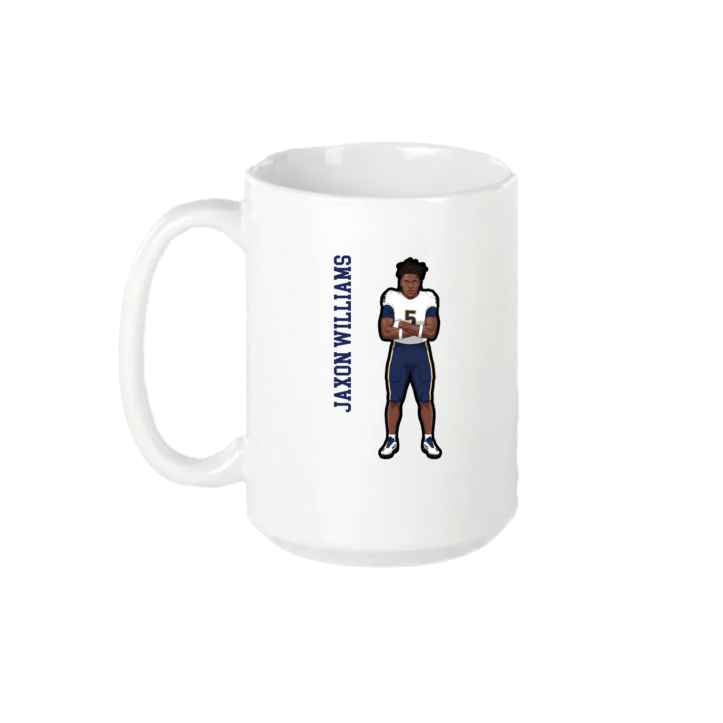 15oz Coffee Mug — Name Vertical in White