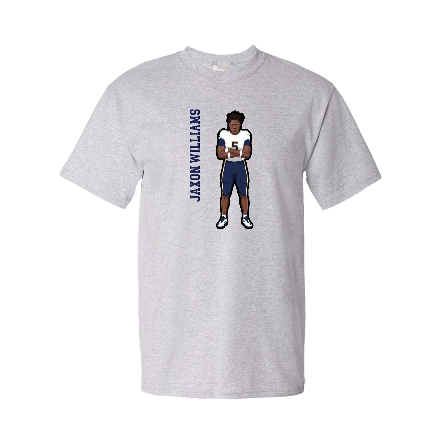 Tee — Name Vertical in Grey