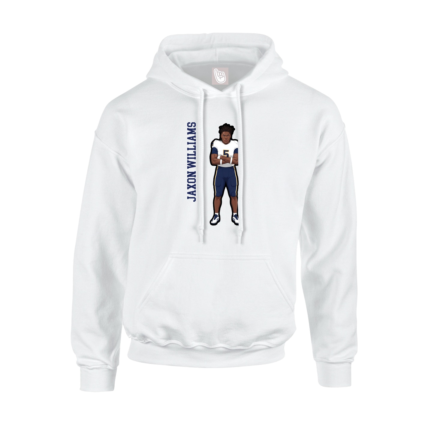 Hoodie — Name Vertical in White