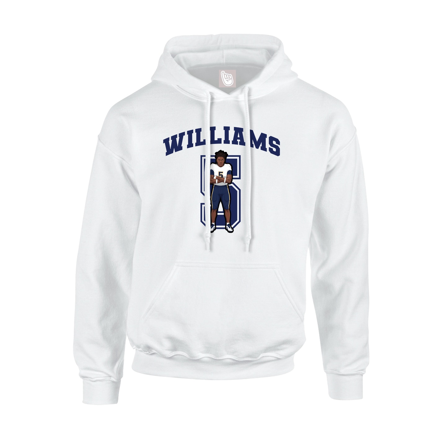 Youth Hoodie — Number in White