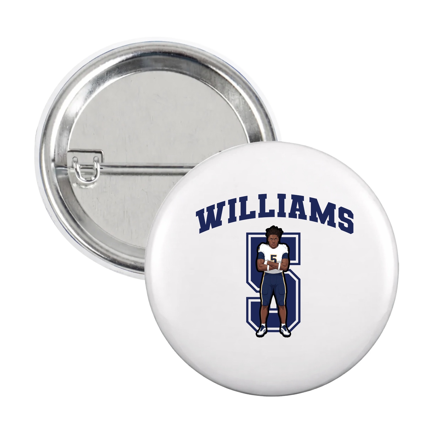 Game Day Button — Number in White