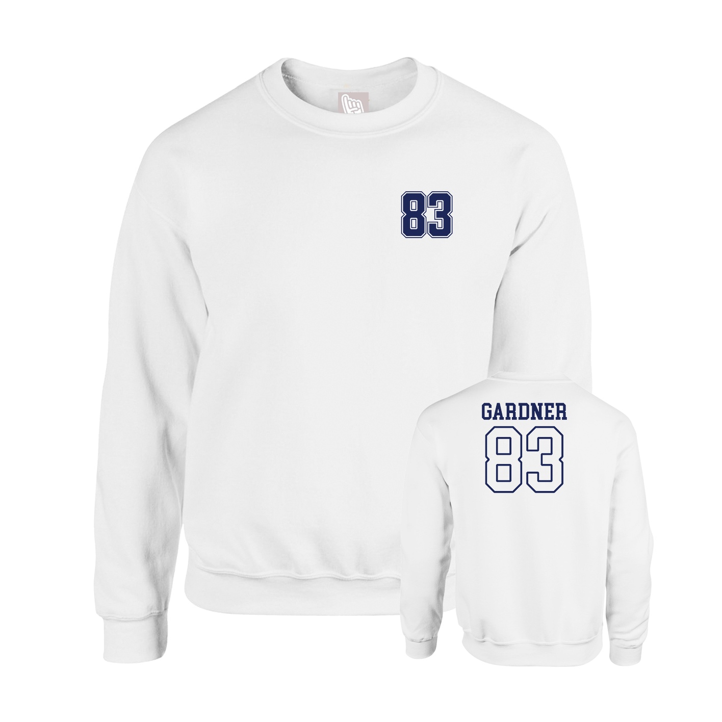 Fleece Crew — Chest Back in White