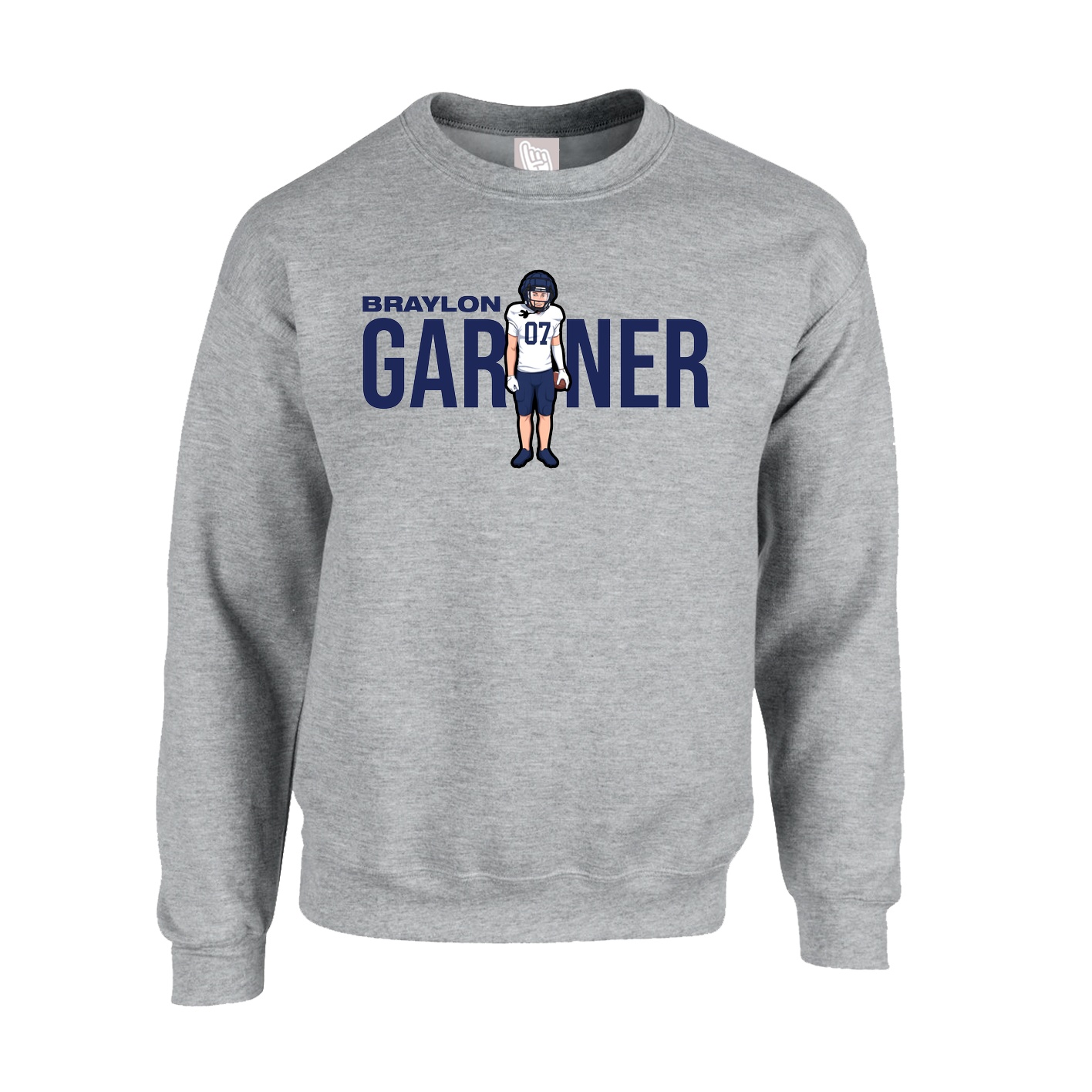 Fleece Crew — Player Name in Grey