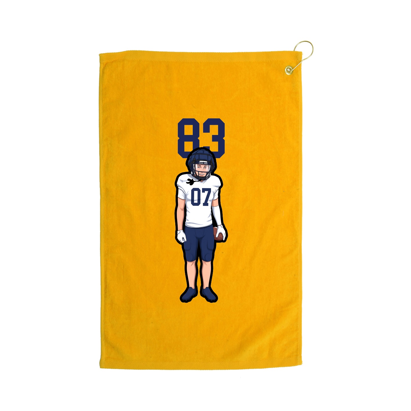 Golf Towel — Number Top in Gold