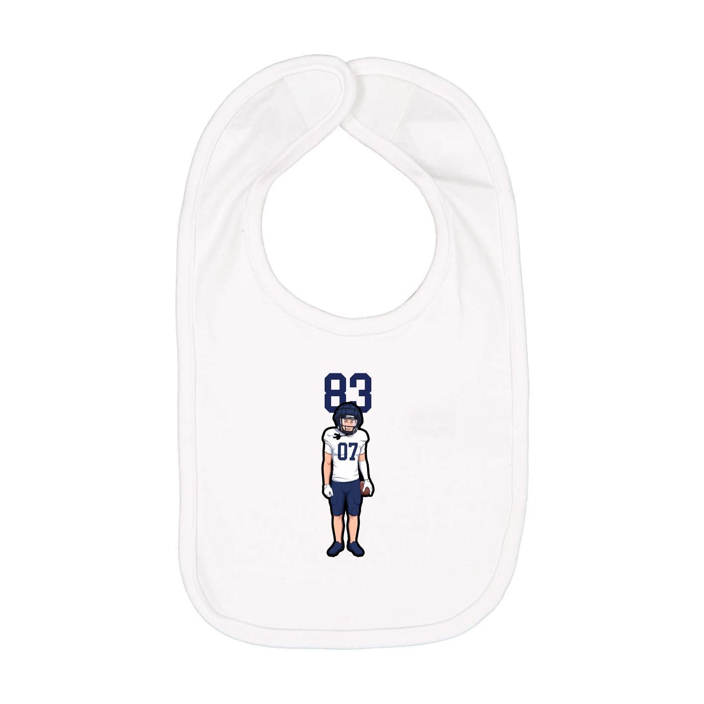 Infant Bib — Number Top in White