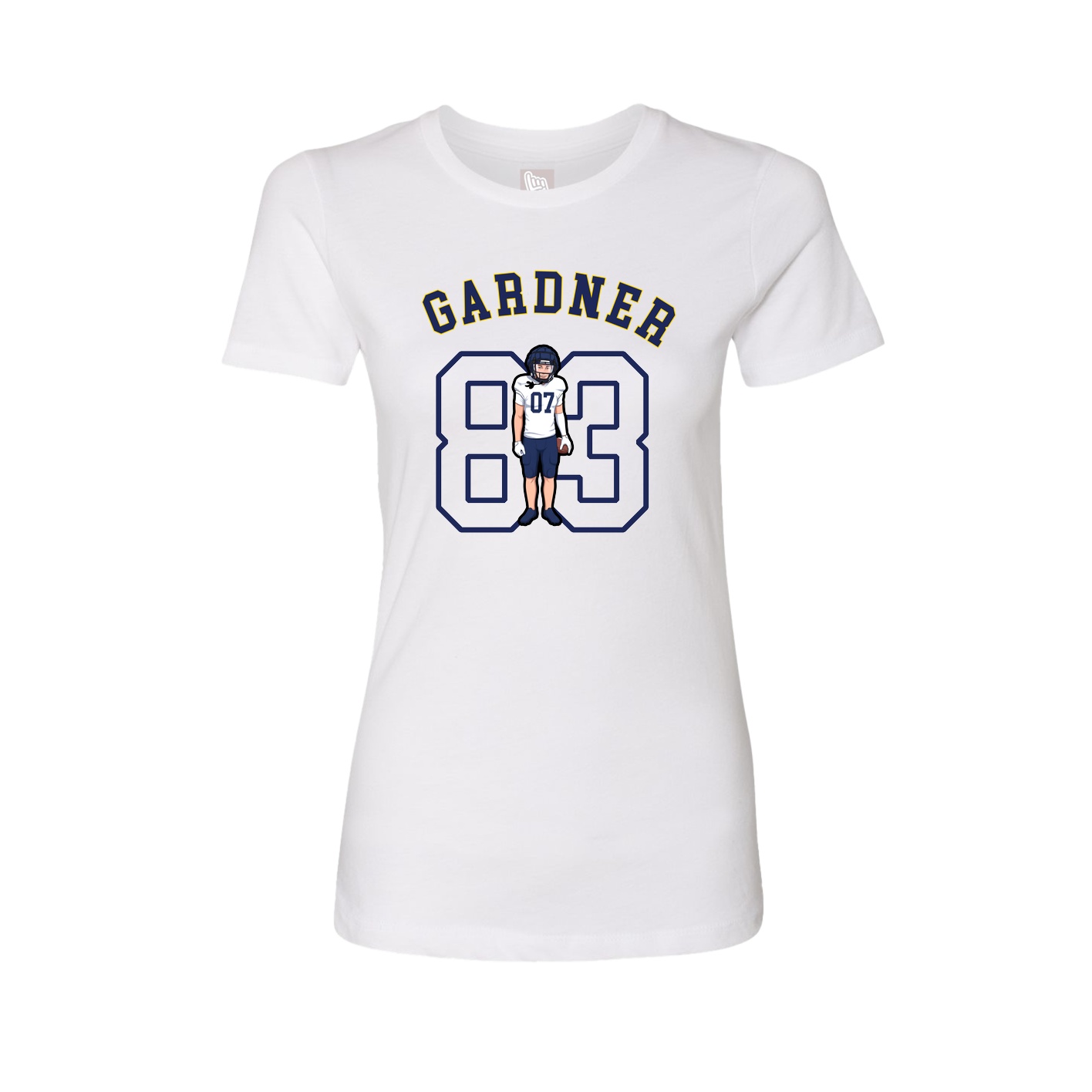 Fitted Women's Tee — Shirsey Arch in White